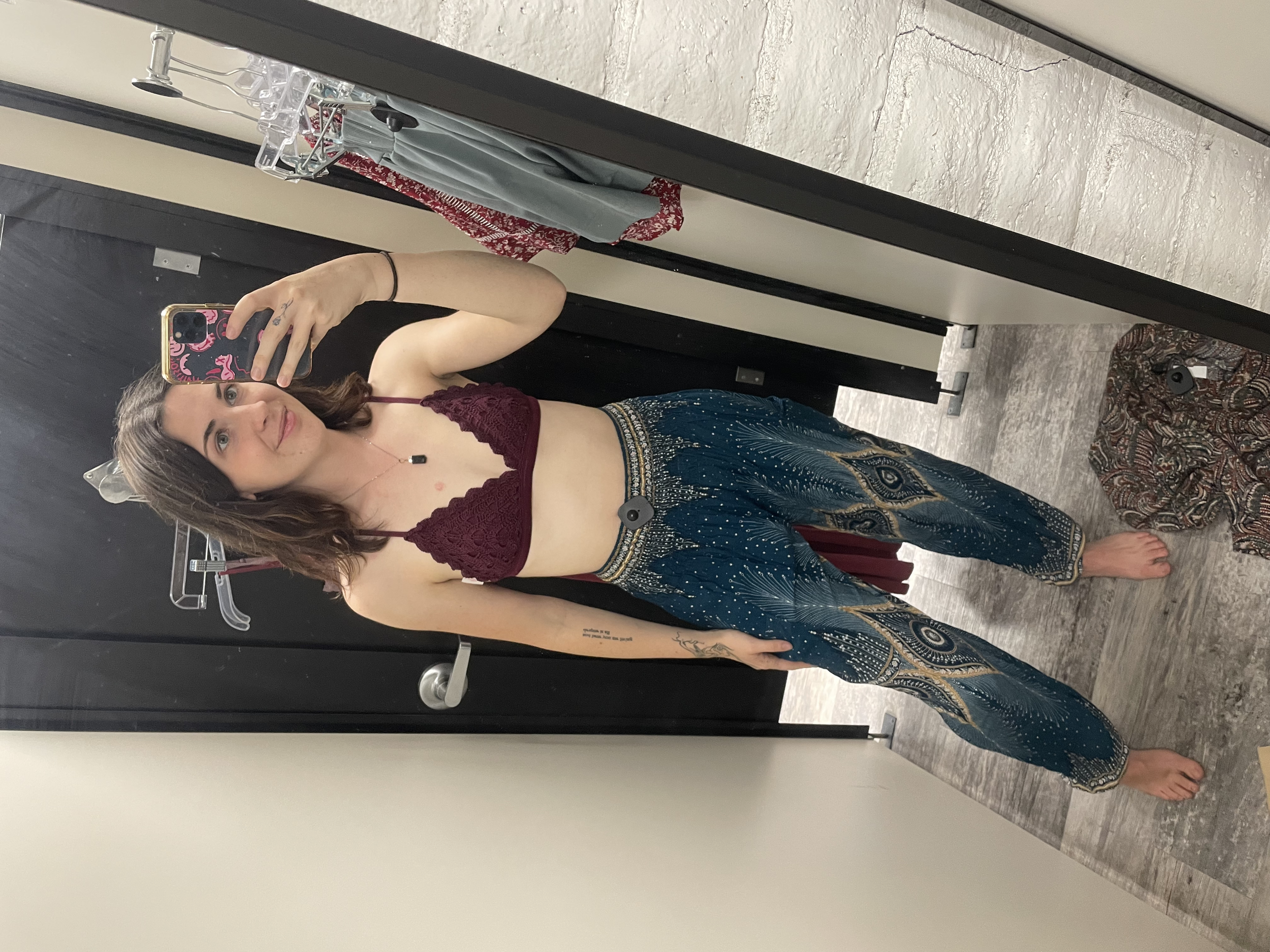 I bought these pants in a San Diego thrift store for traveling. Almost a year later I found the EXACT SAME pants in Thailand. And I checked the tag, they were from Thailand... foreshadowing😳