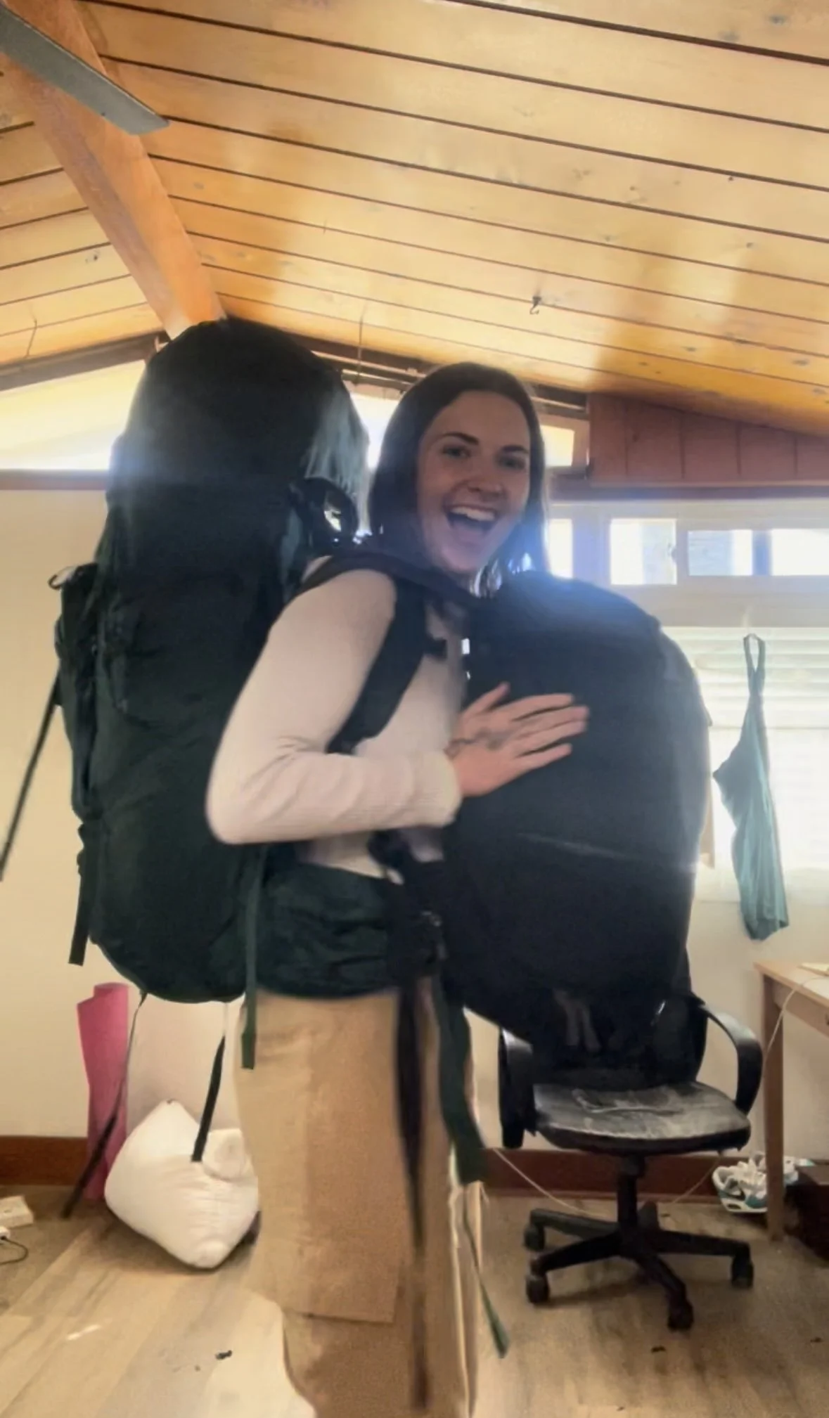 At home trying on my new getup.