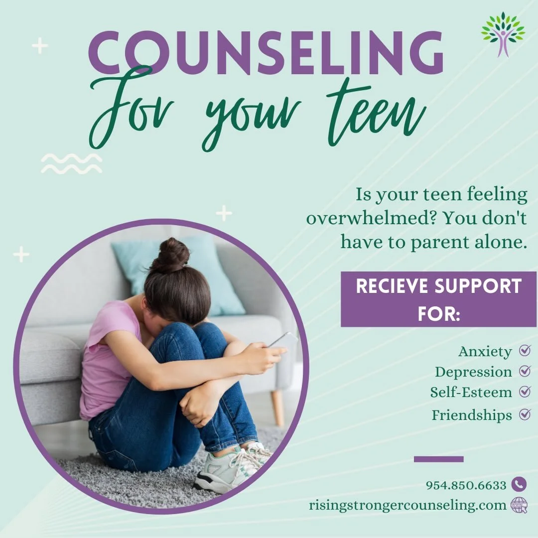 Many teens are feeling overwhelmed by anxiety, social pressures, and shifting identities.
Therapy can offer a calm space to build confidence, emotional regulation, and healthy peer relationships.

I work with teens ages 12-18 and collaborate with par