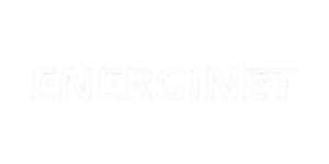 Energinet logo, distressed text on a black background.