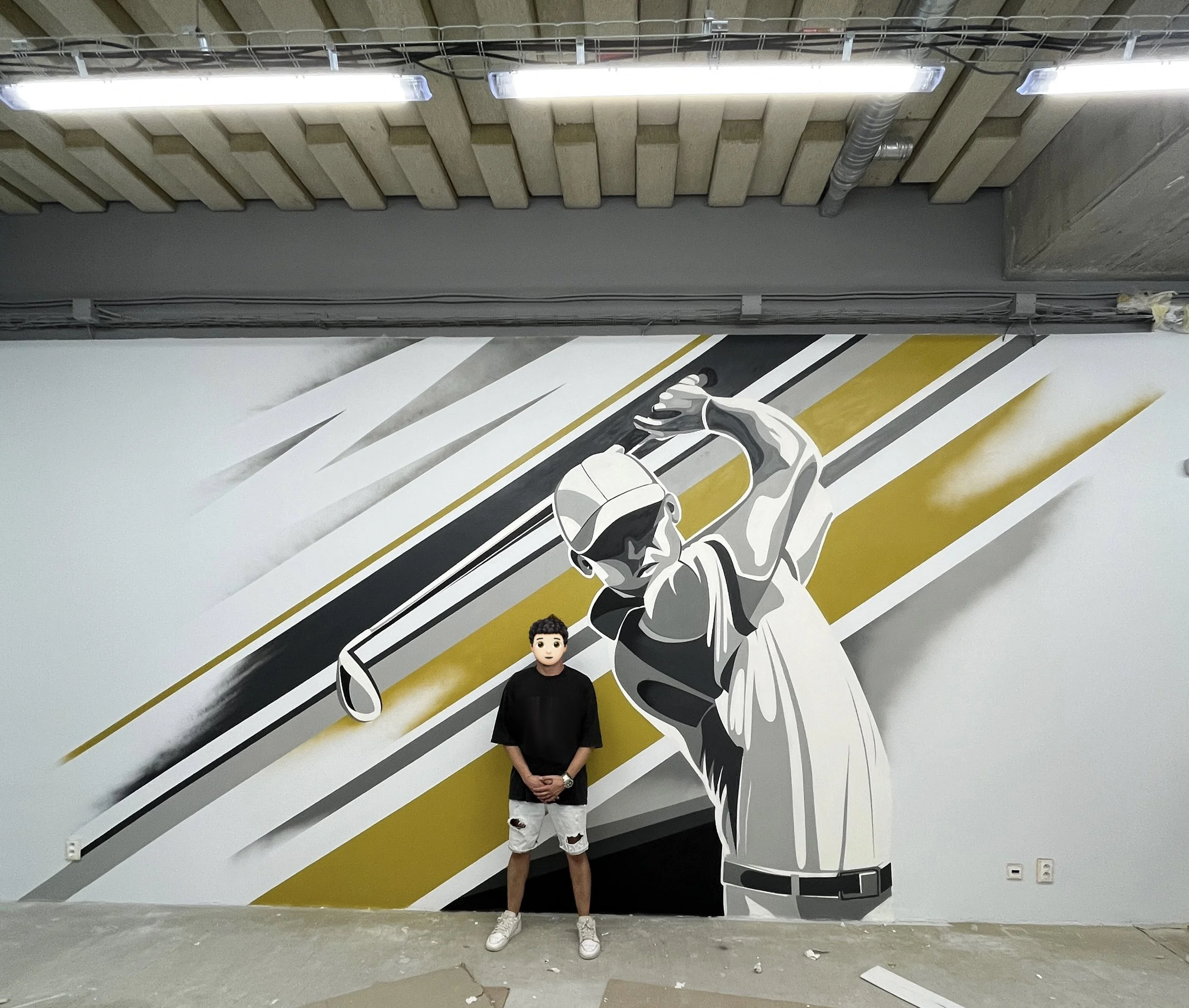 Graffiti na zákazku - golfový motív.