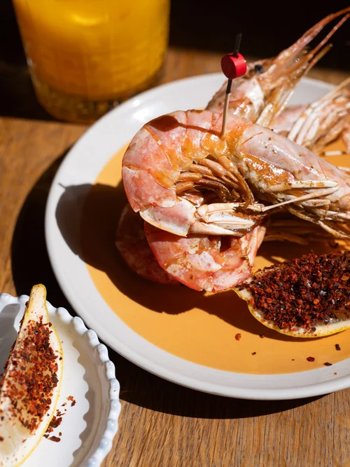 Grilled prawns