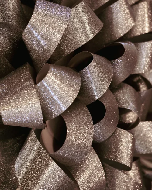 A silver Christmas bow