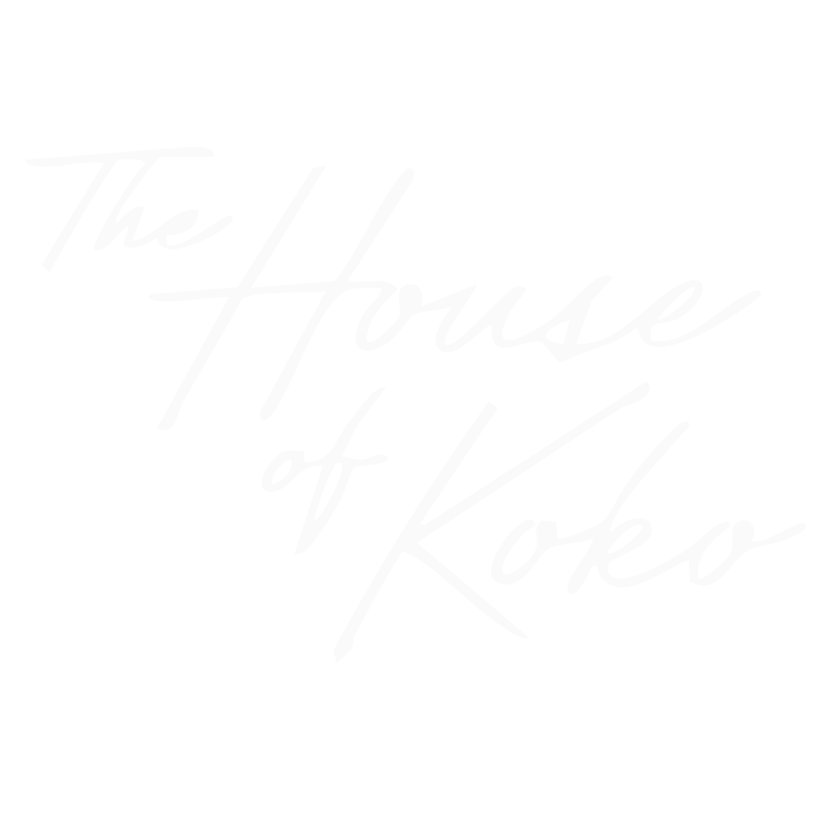 Stylized white text on black background saying "The House of KOKER" in cursive font.