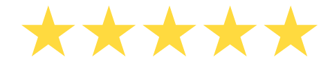 Five yellow stars on a black background, indicating a five-star rating.