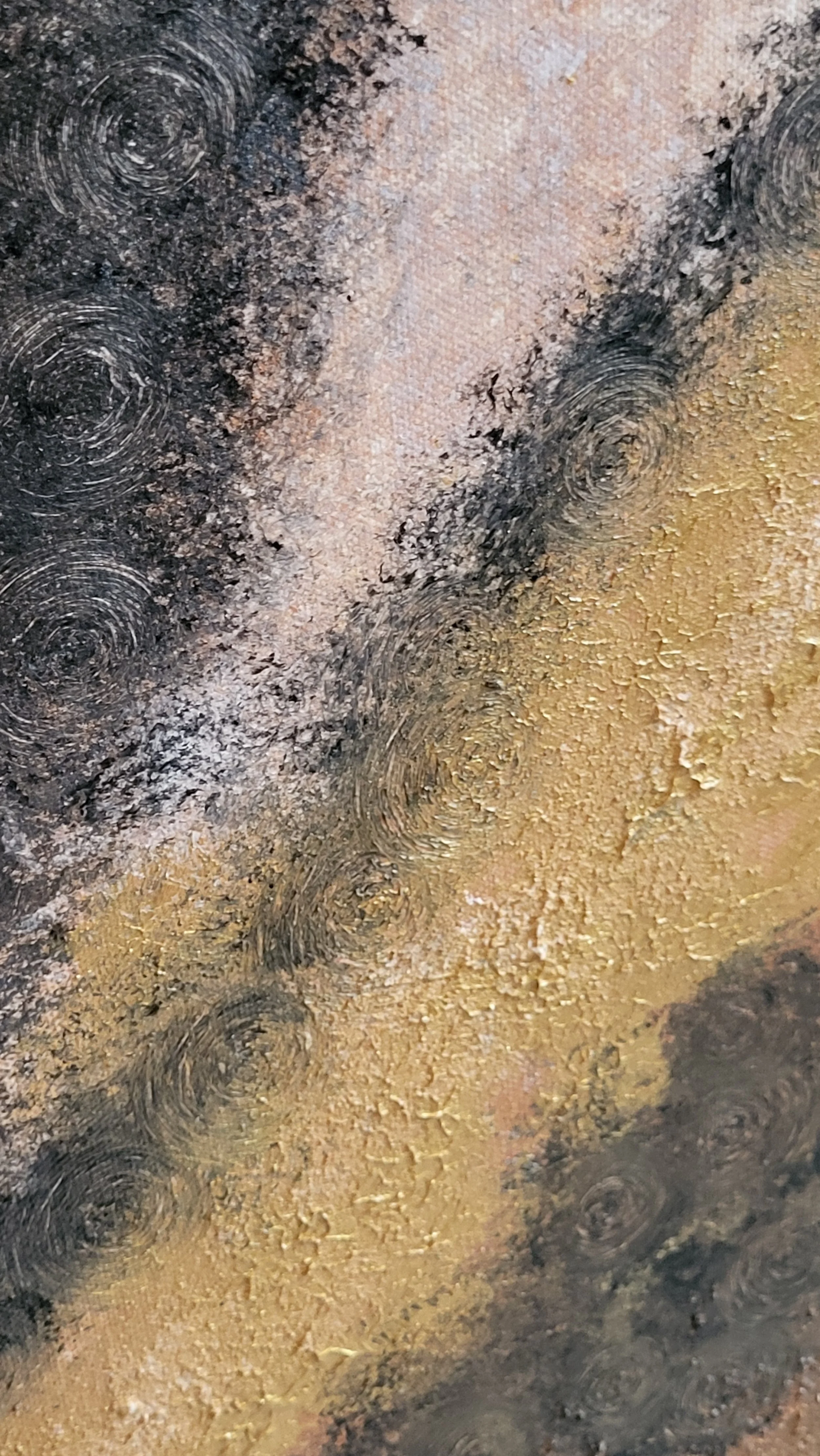 Sandy Vibes – Quadratisches Original-Gemälde von Pia Holzinger mit grober Strukturpaste und Acryl auf Leinwand.