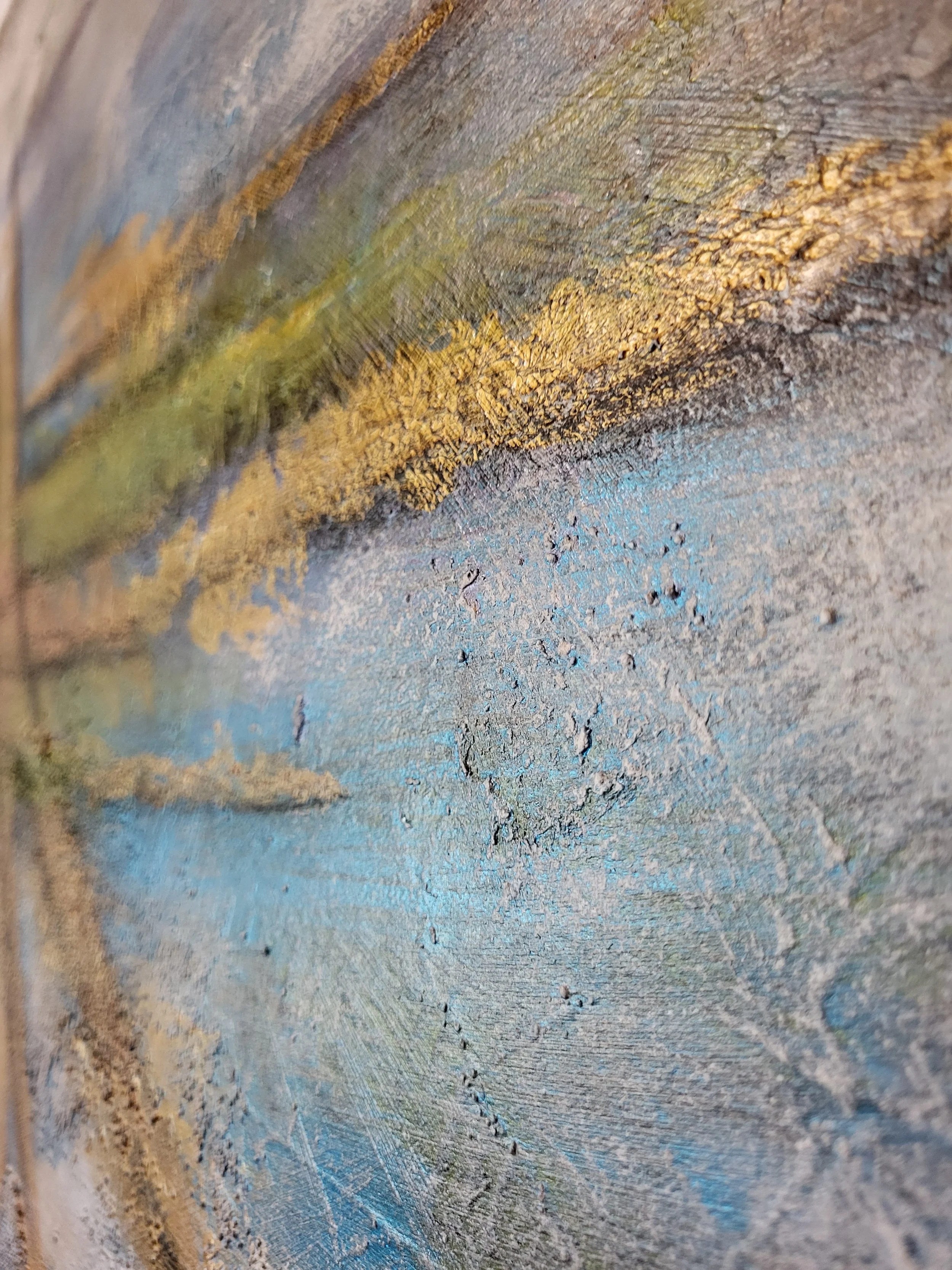 Bronze – Original-Wandbild von Pia Holzinger mit haptischer Strukturpaste und Acryl in Bronze-Optik auf Leinwand.