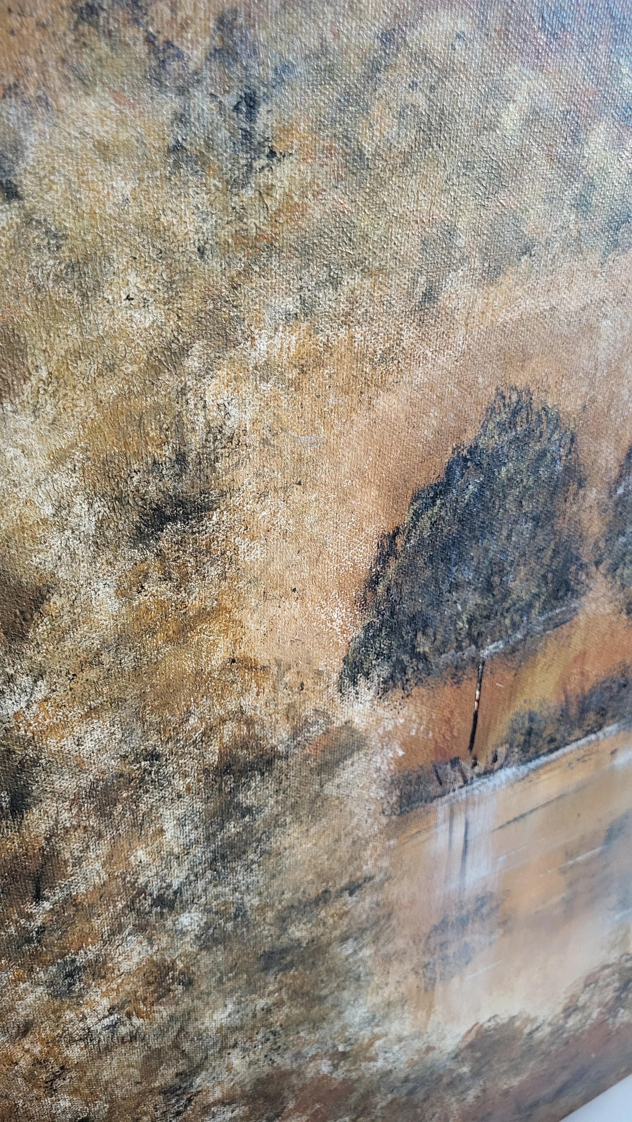 Secret Lake – Verträumte Original-Seelandschaft von Pia Holzinger, Acryl auf Leinwand.