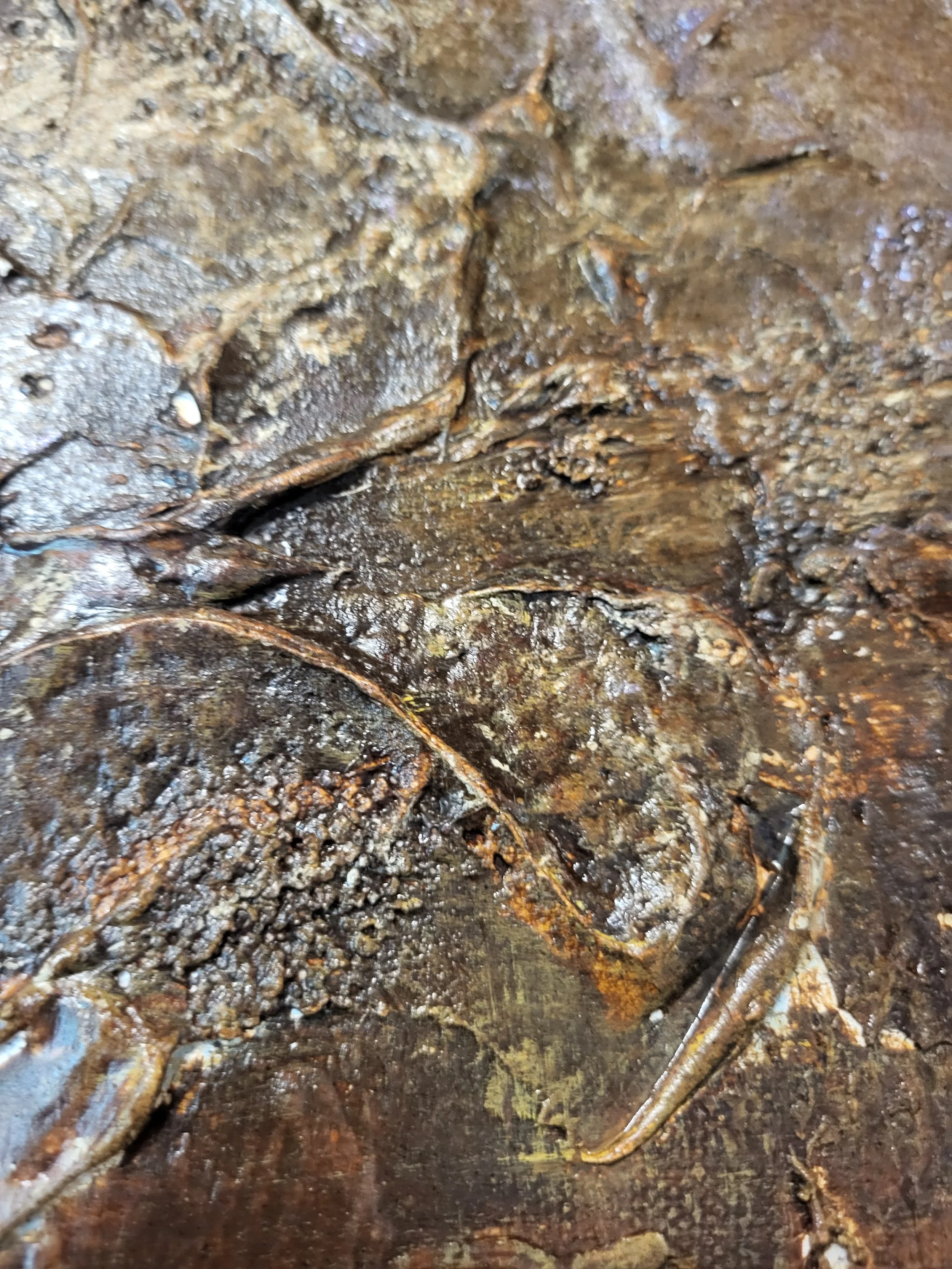 Antik – Original-Wandbild von Pia Holzinger mit Acryl, Farbspray und haptischer Struktur auf Leinwand.