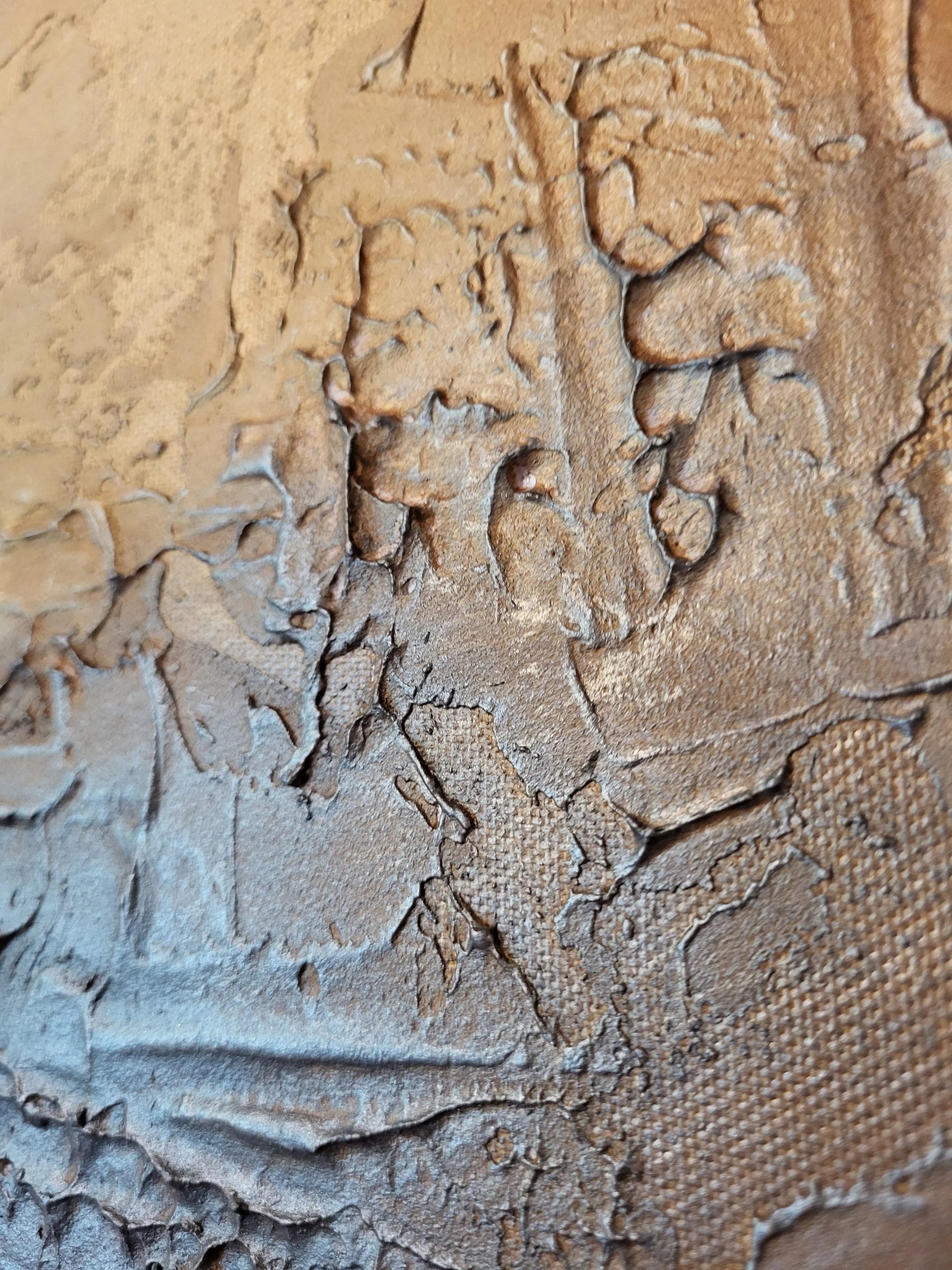 Sandsturm – Großformatiges Panorama-Original von Pia Holzinger mit haptischer Strukturpaste und Acryl auf Leinwand.