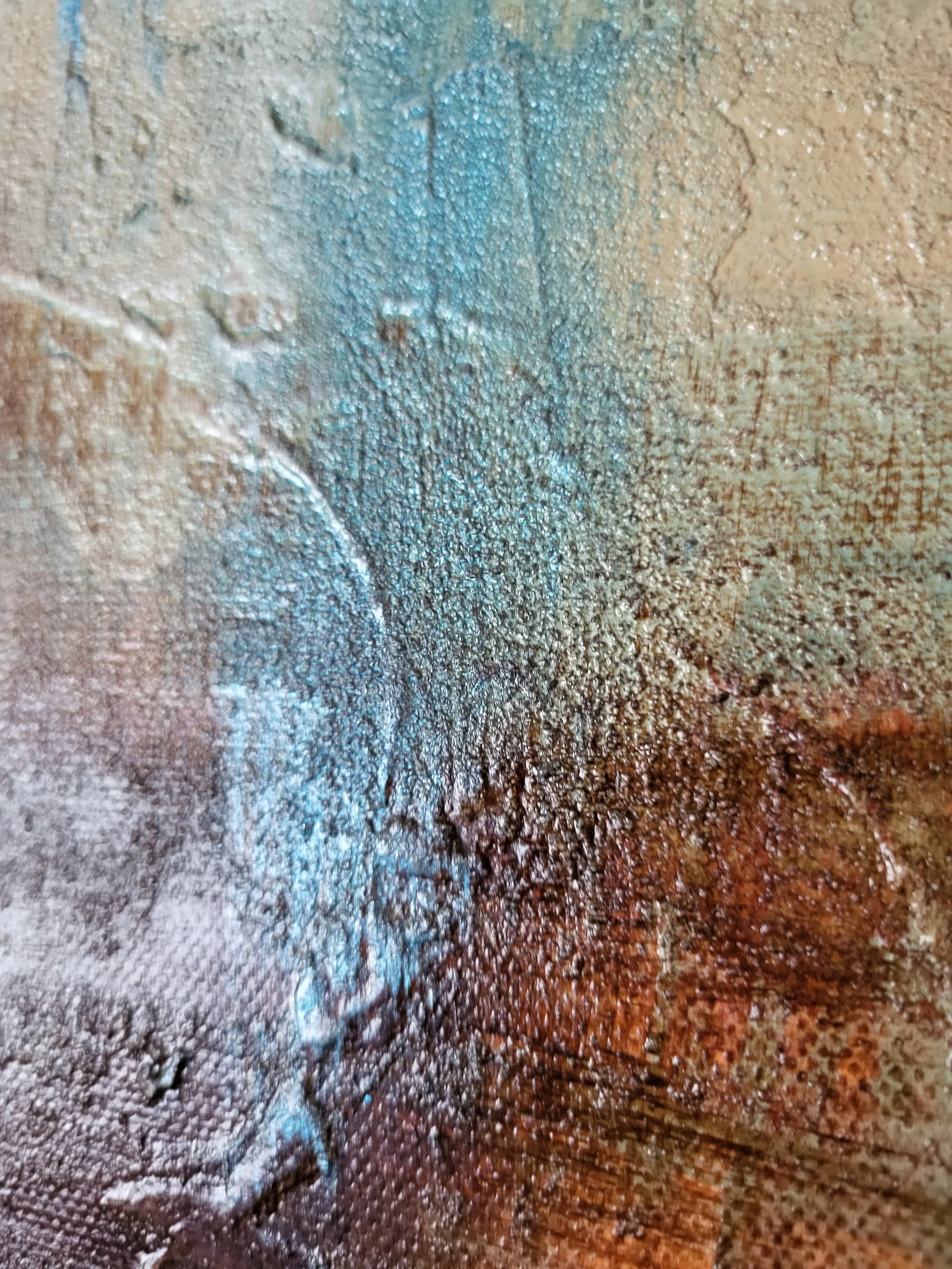 Brau – Großformatiges Original-Gemälde von Pia Holzinger, Mixed Media mit Strukturpaste und Farbspray auf Leinwand.