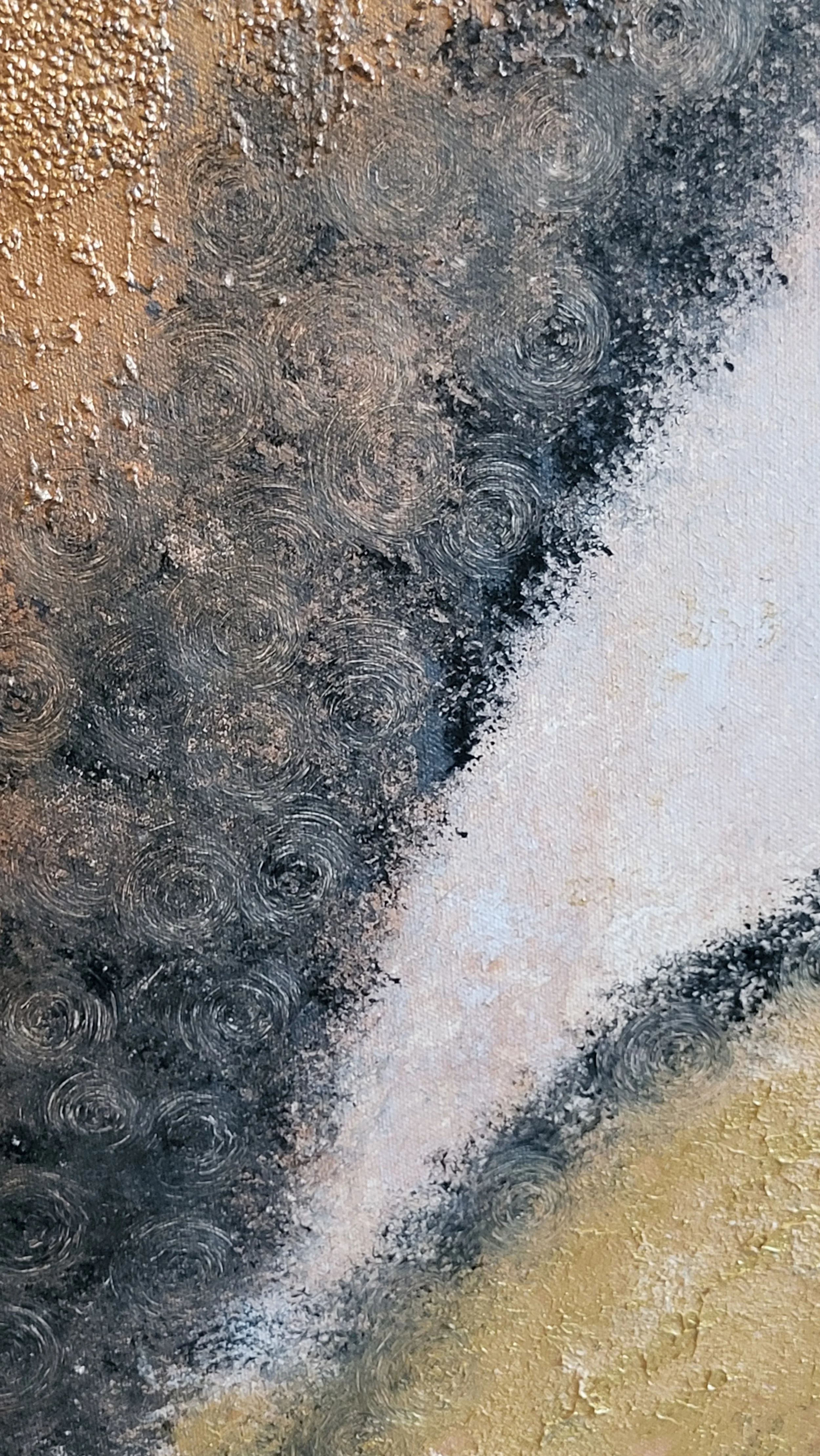 Sandy Vibes – Quadratisches Original-Gemälde von Pia Holzinger mit grober Strukturpaste und Acryl auf Leinwand.