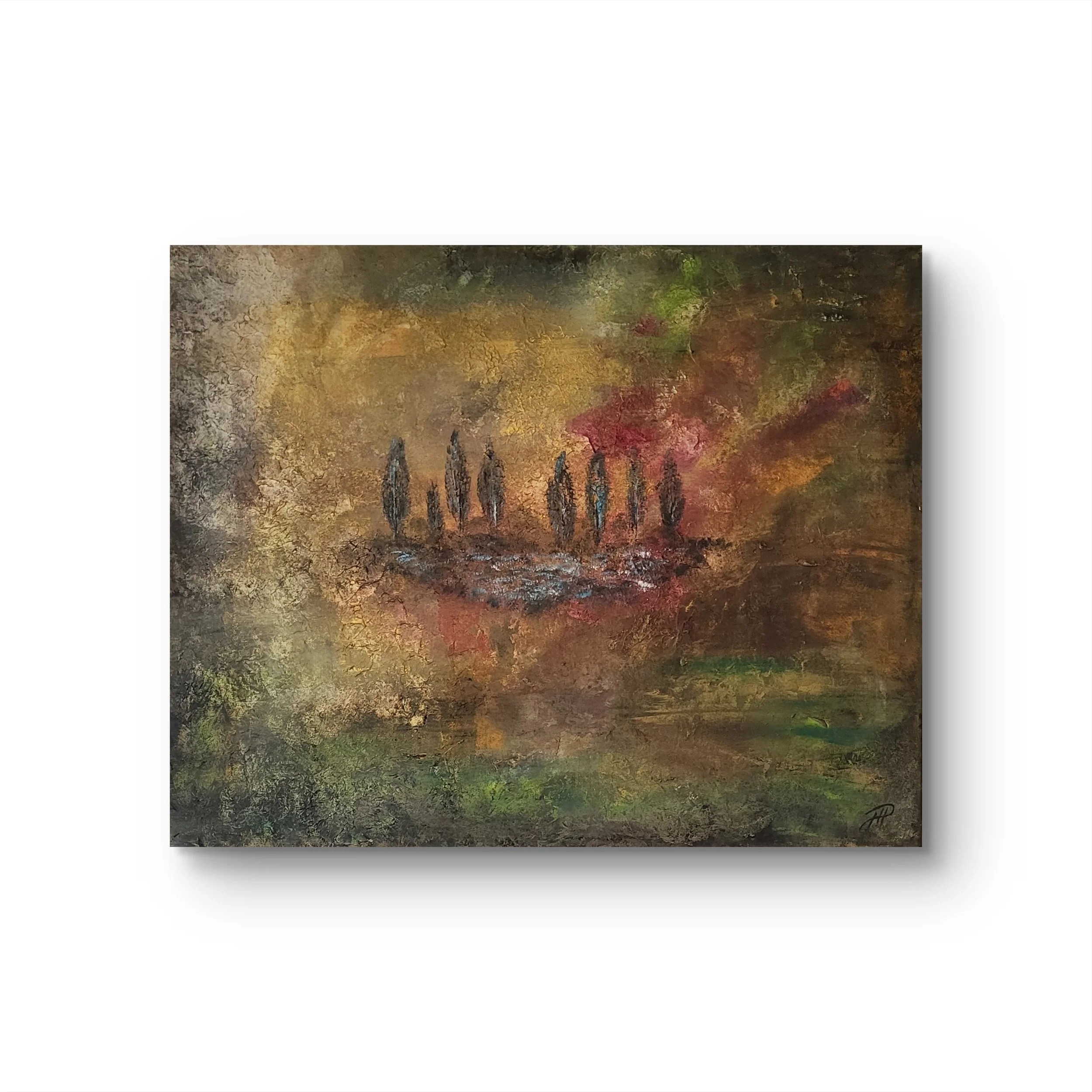 Fall is coming – Großformatiges Original-Gemälde von Pia Holzinger mit haptischer Strukturpaste und Acryl auf Leinwand.