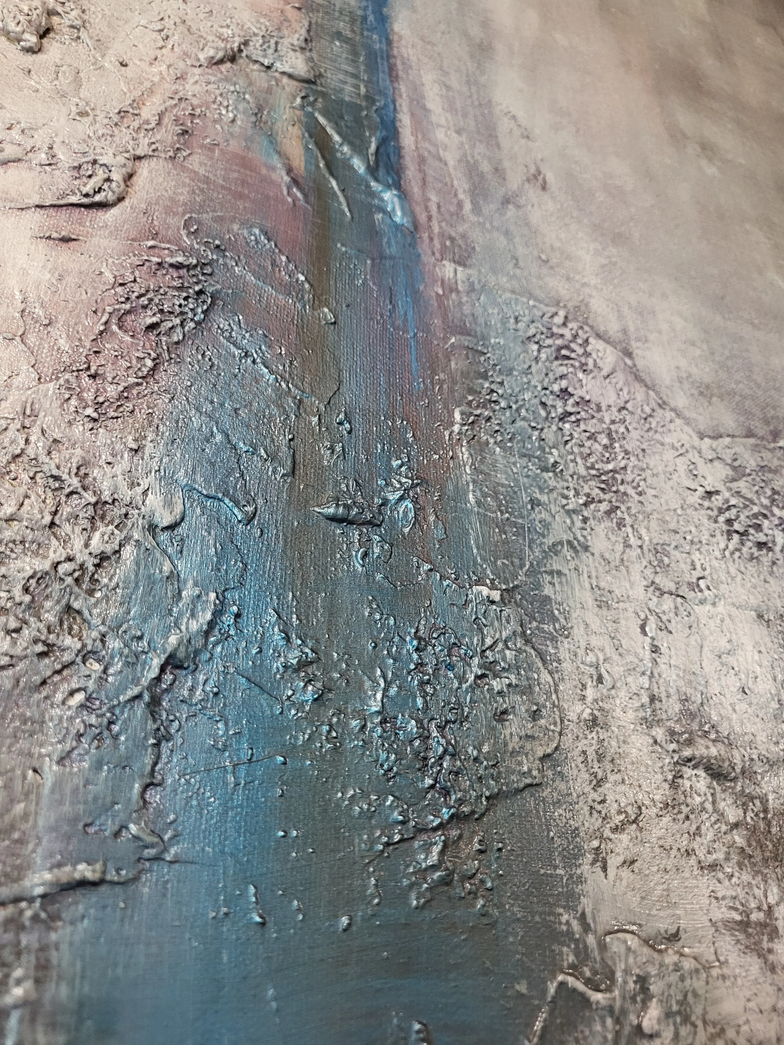 Frost – Original-Gemälde von Pia Holzinger mit haptischer Strukturpaste und Acryl auf Leinwand.