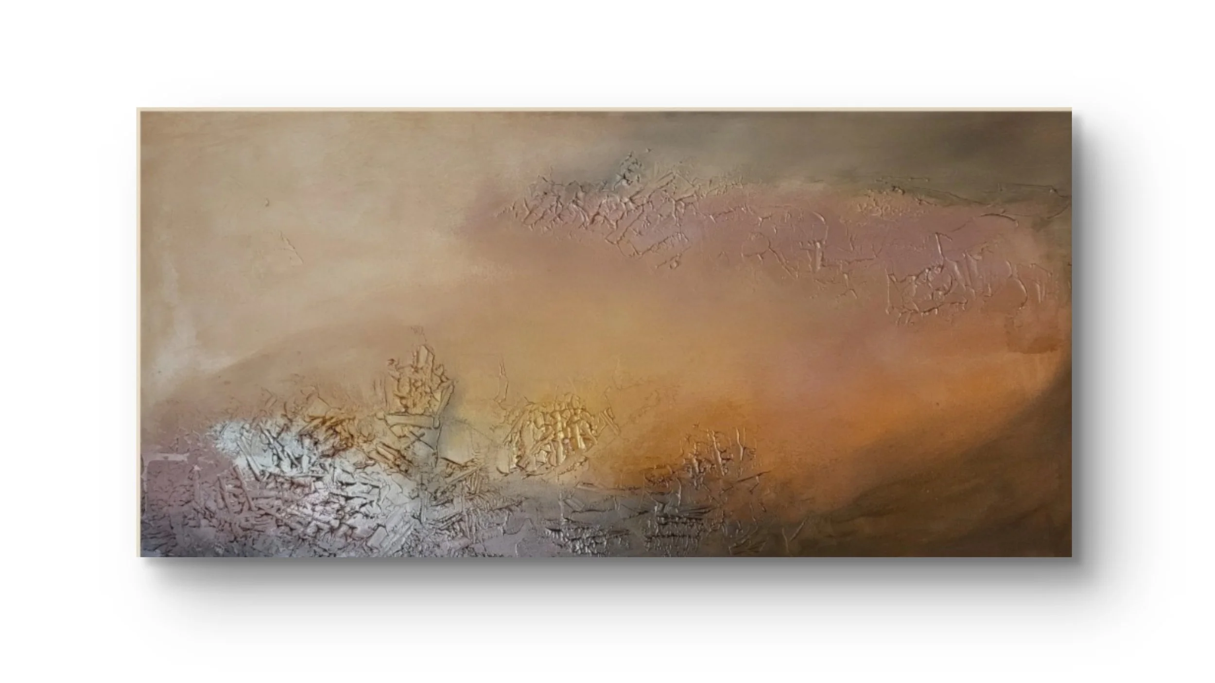 Sandsturm – Großformatiges Panorama-Original von Pia Holzinger mit haptischer Strukturpaste und Acryl auf Leinwand.