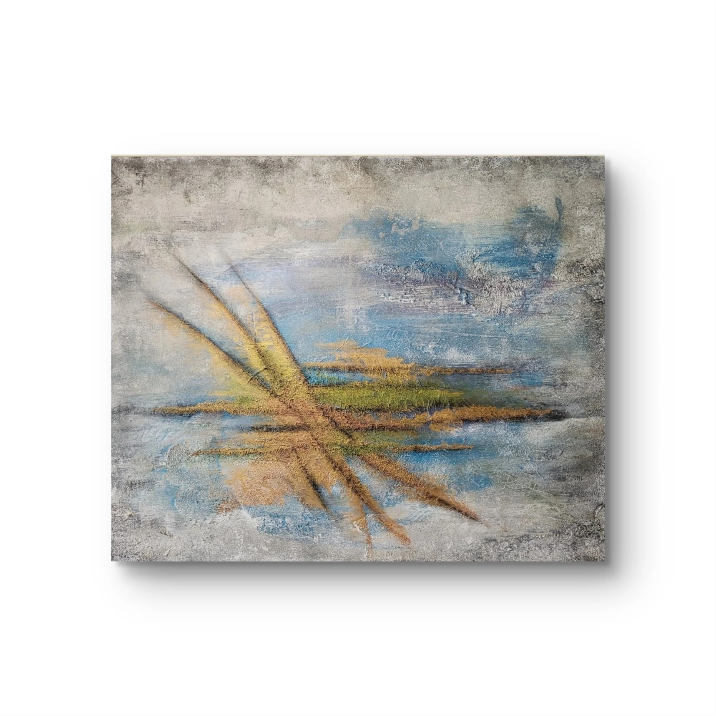 Bronze – Original-Wandbild von Pia Holzinger mit haptischer Strukturpaste und Acryl in Bronze-Optik auf Leinwand.