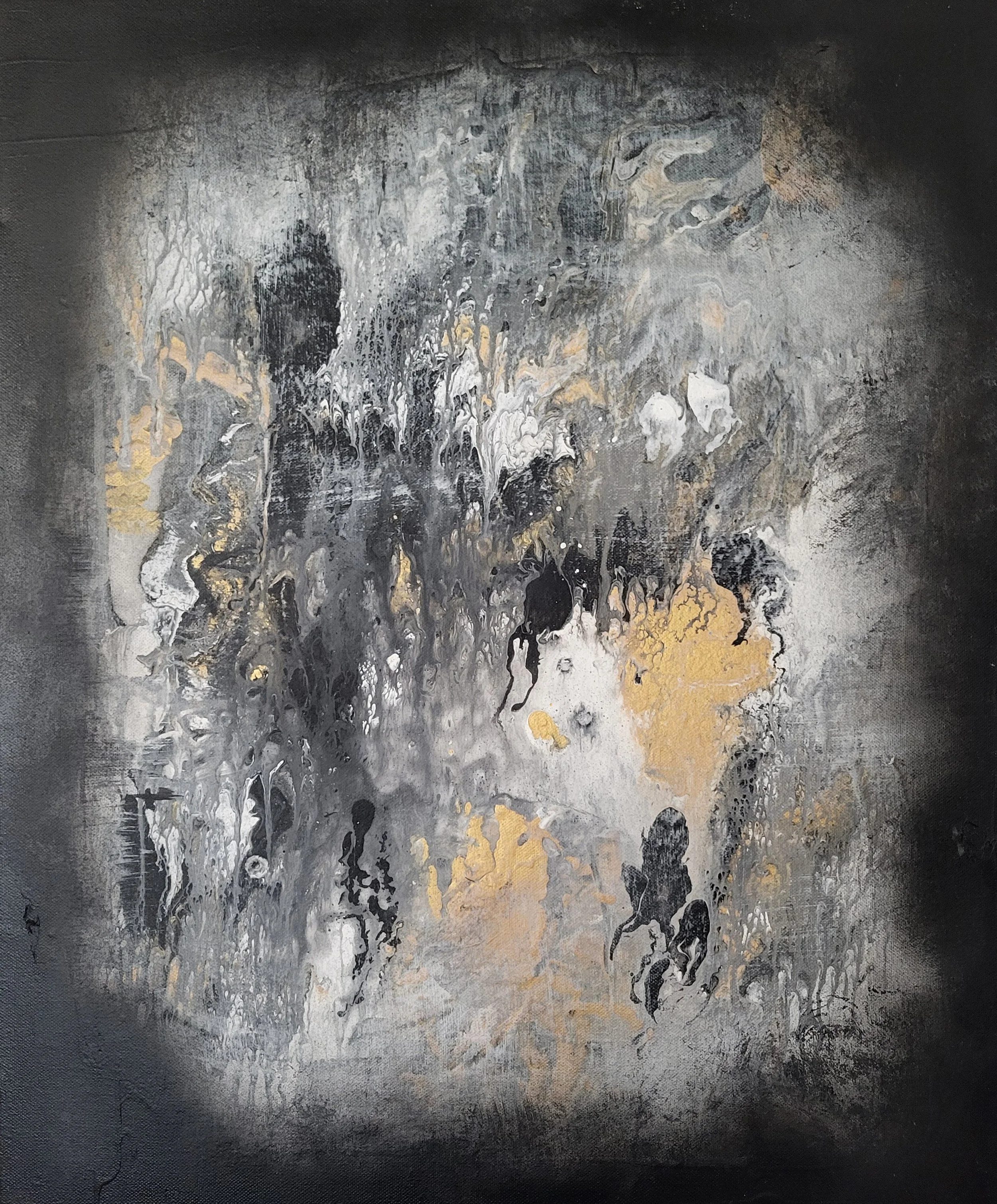 Vogelmist – Abstraktes Original-Gemälde von Pia Holzinger, Acryl auf Leinwand und Keilrahmen.