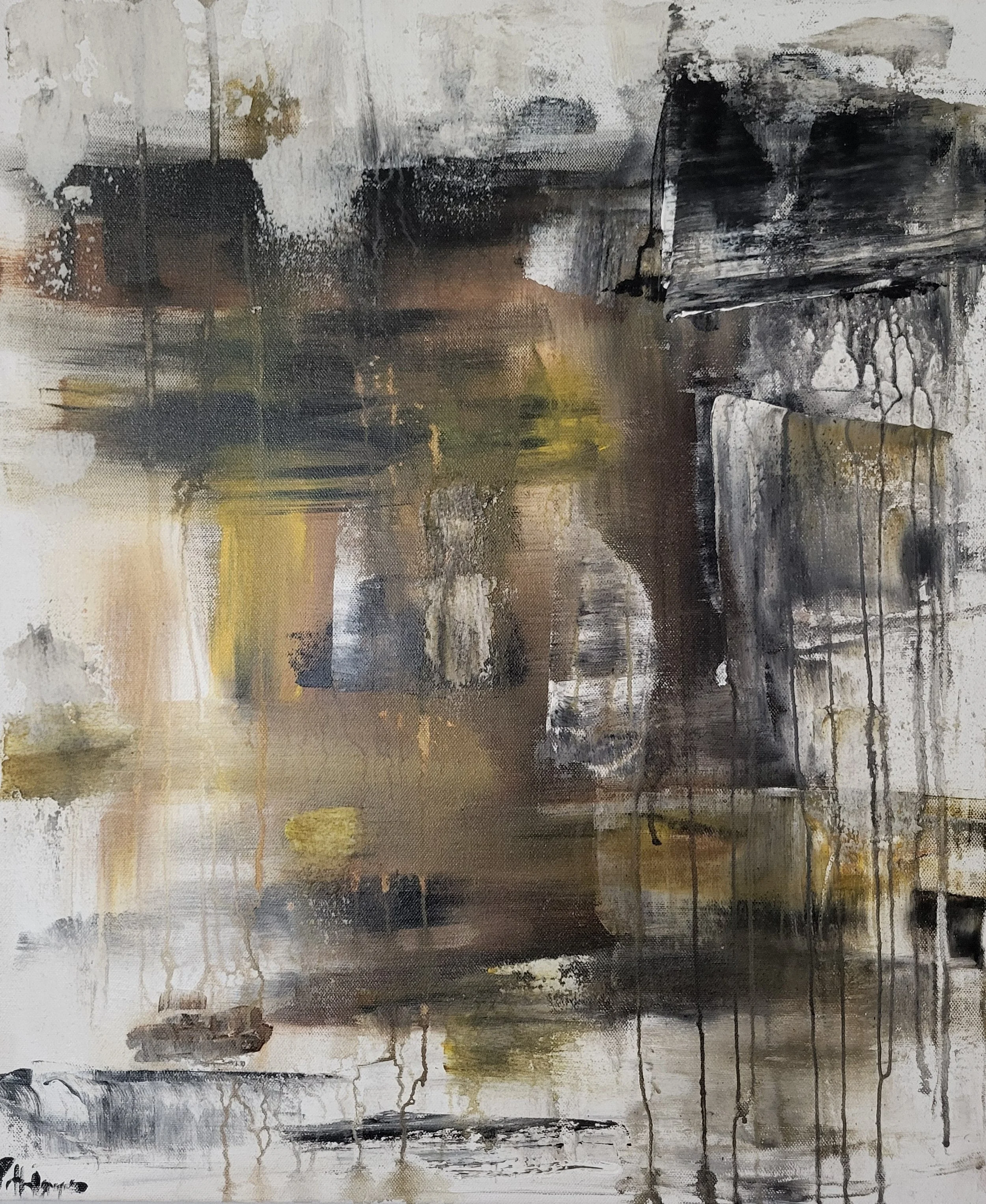 Yellow – Strahlendes Original-Gemälde von Pia Holzinger, Acryl auf Leinwand und Keilrahmen.