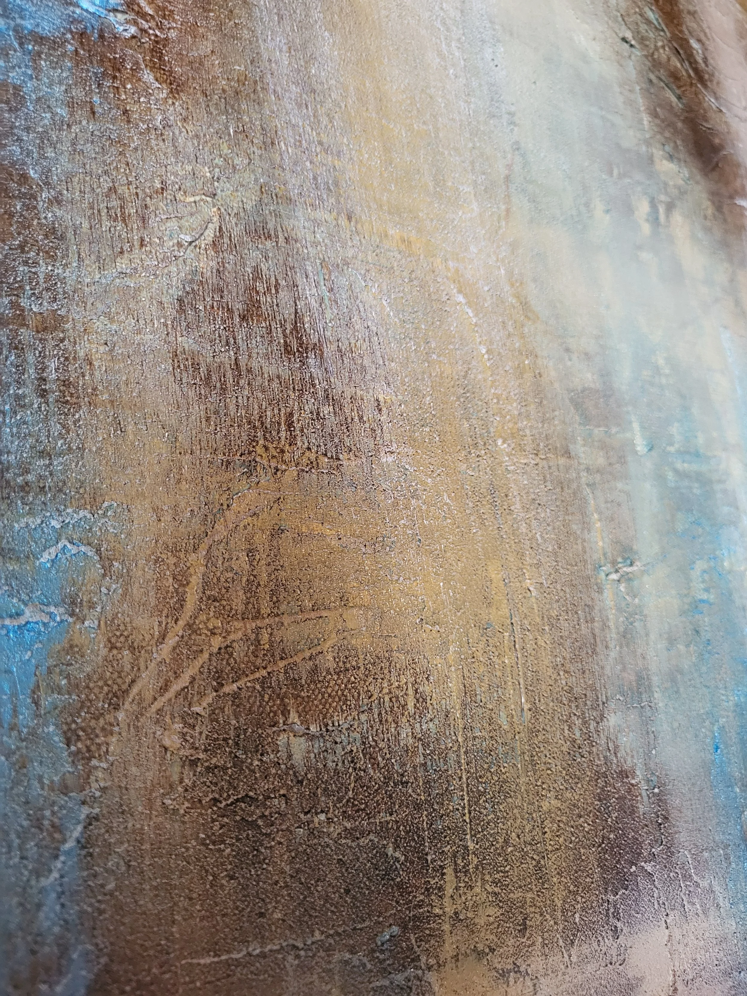 Brau – Großformatiges Original-Gemälde von Pia Holzinger, Mixed Media mit Strukturpaste und Farbspray auf Leinwand.