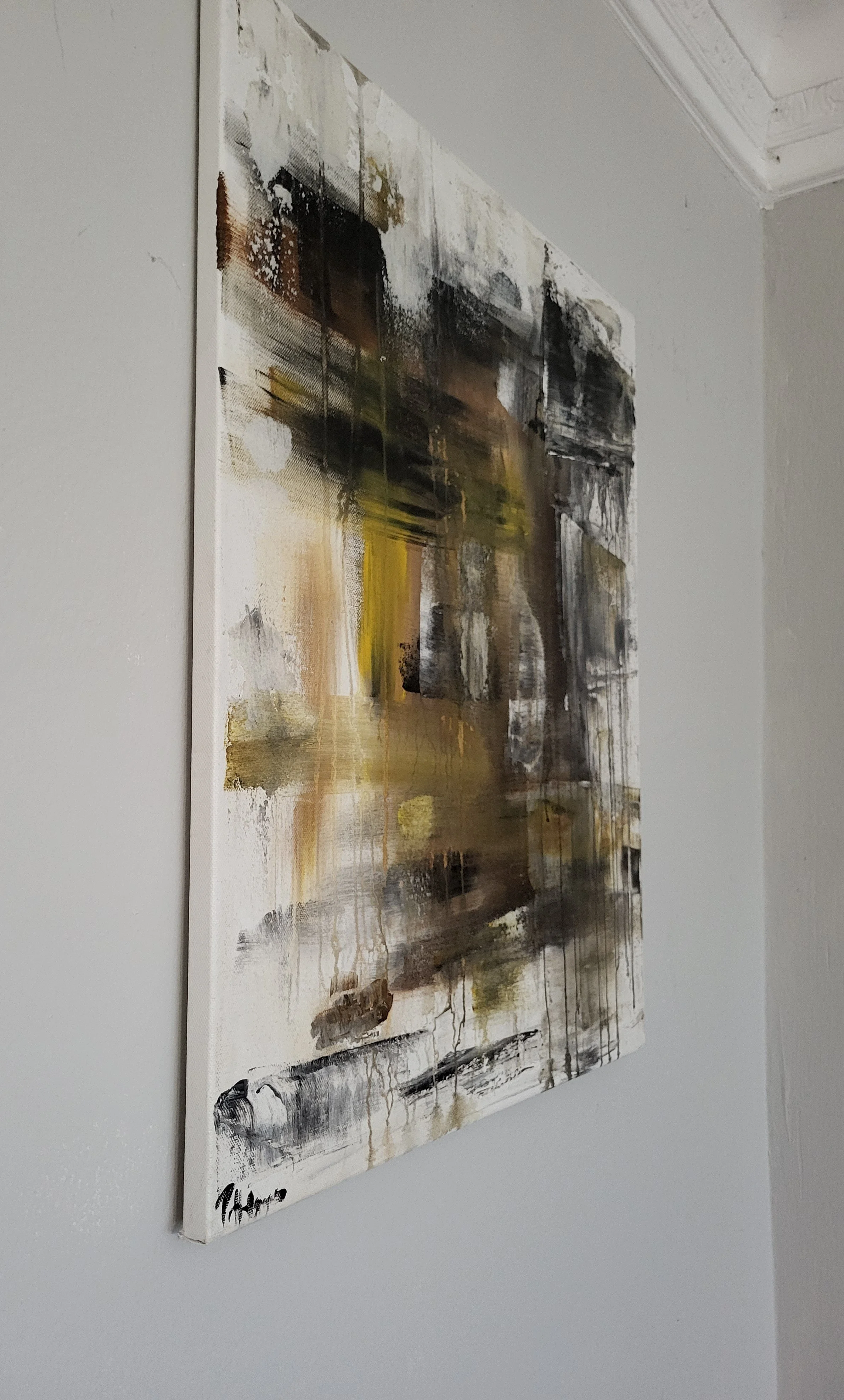 Yellow – Strahlendes Original-Gemälde von Pia Holzinger, Acryl auf Leinwand und Keilrahmen.