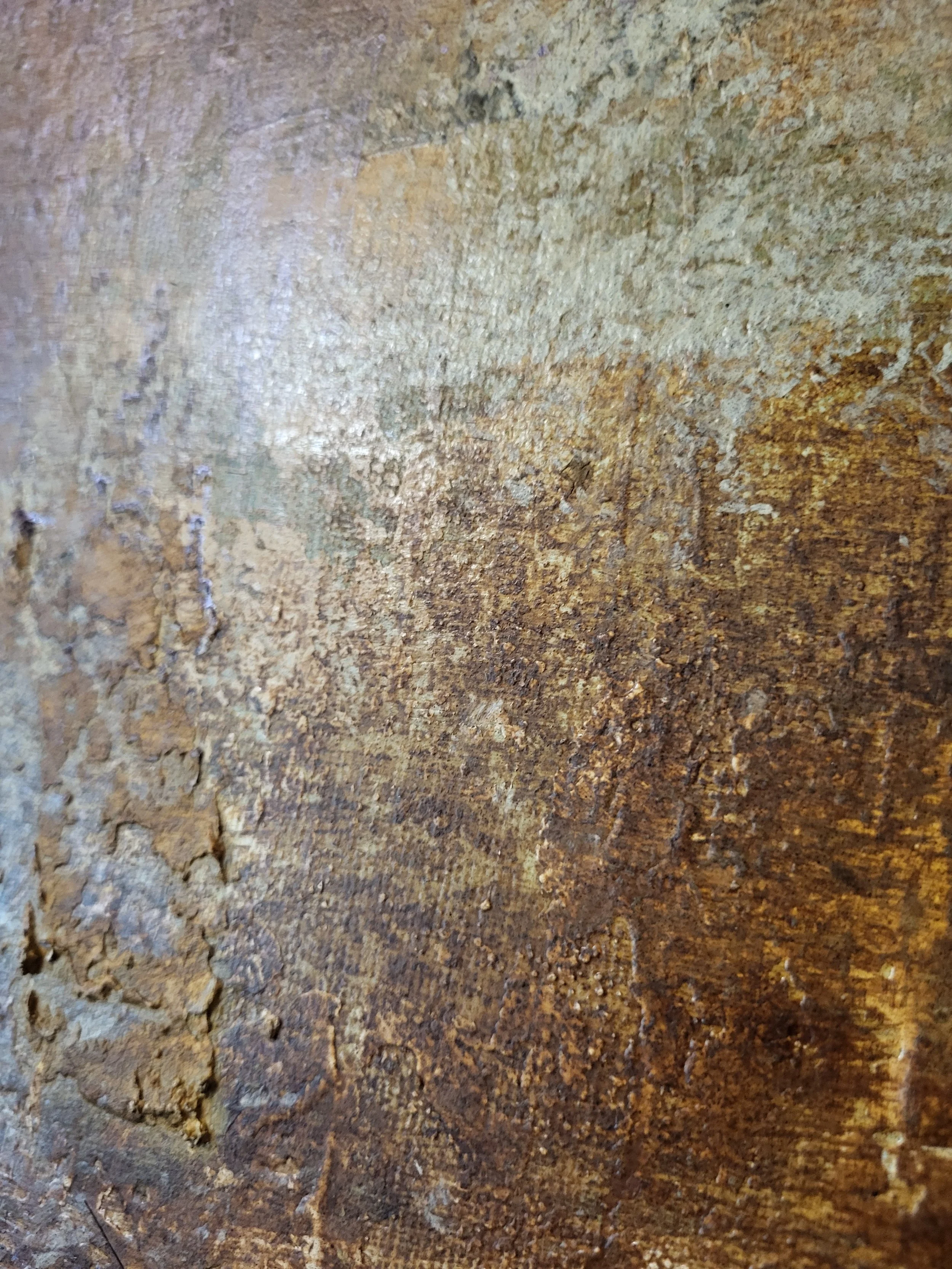 Antik – Original-Wandbild von Pia Holzinger mit Acryl, Farbspray und haptischer Struktur auf Leinwand.