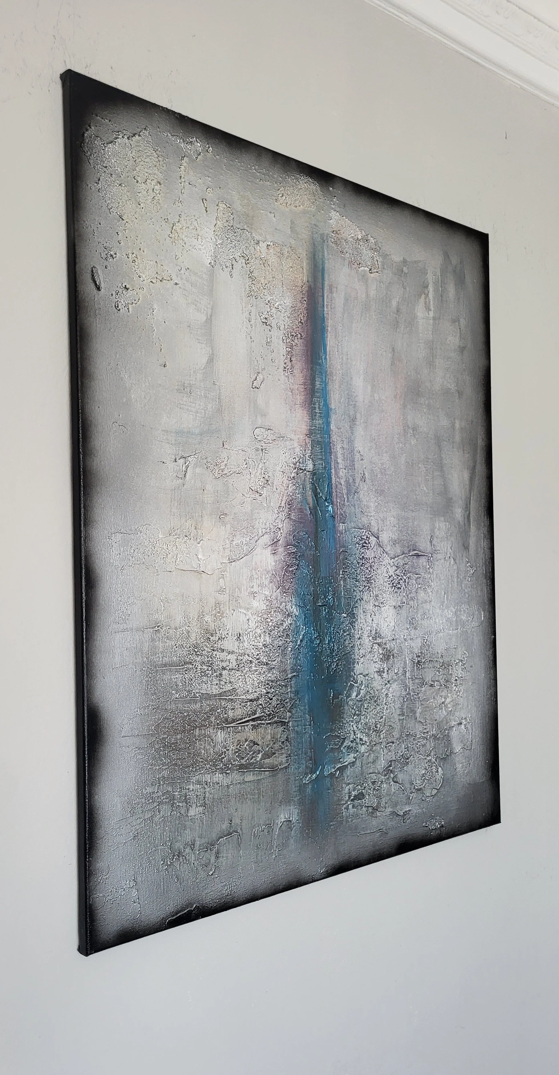 Frost – Original-Gemälde von Pia Holzinger mit haptischer Strukturpaste und Acryl auf Leinwand.