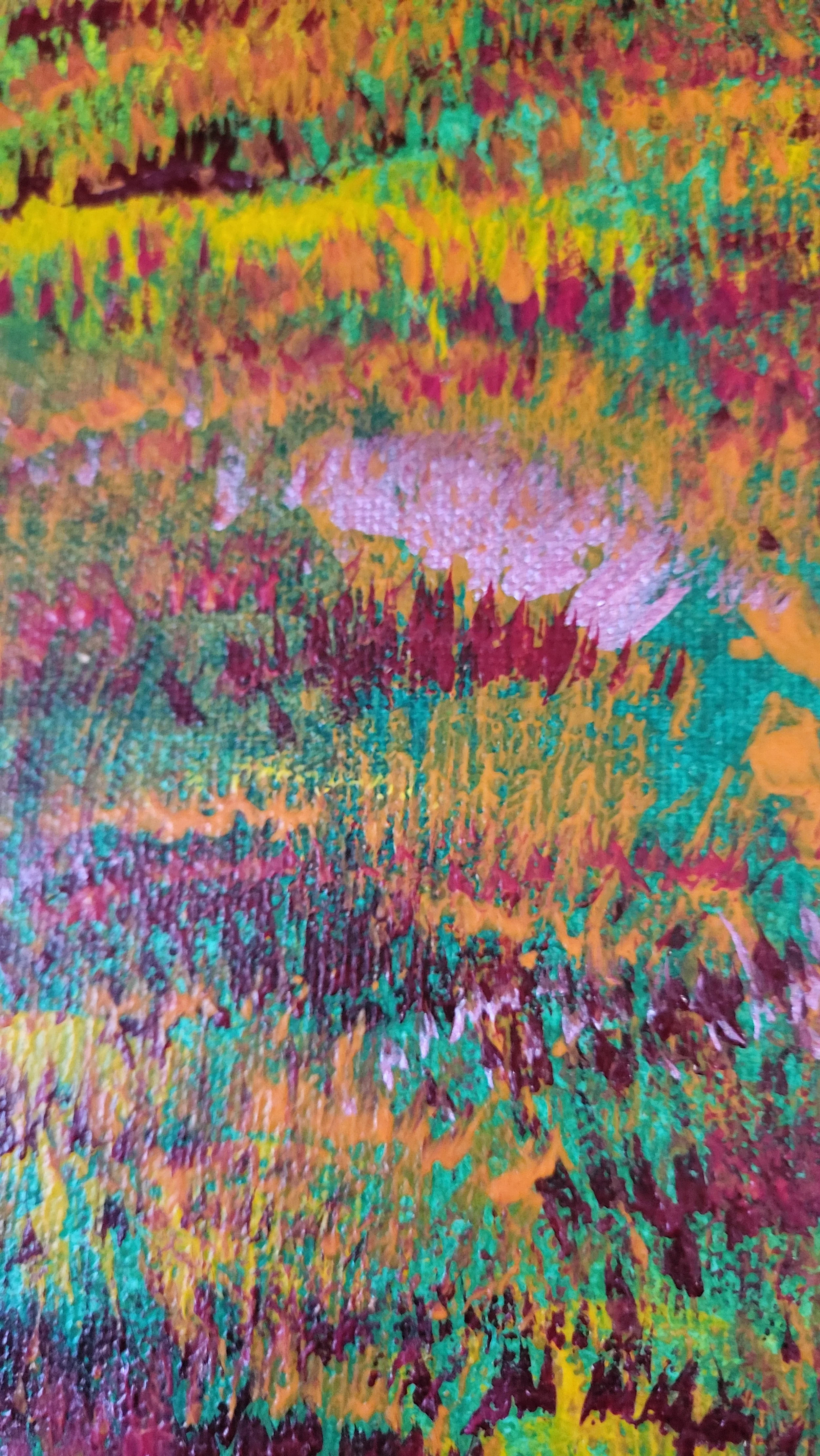 Flowers – Farbenfrohes Original-Gemälde einer Blumenwiese von Pia Holzinger, Acryl auf Leinwand.