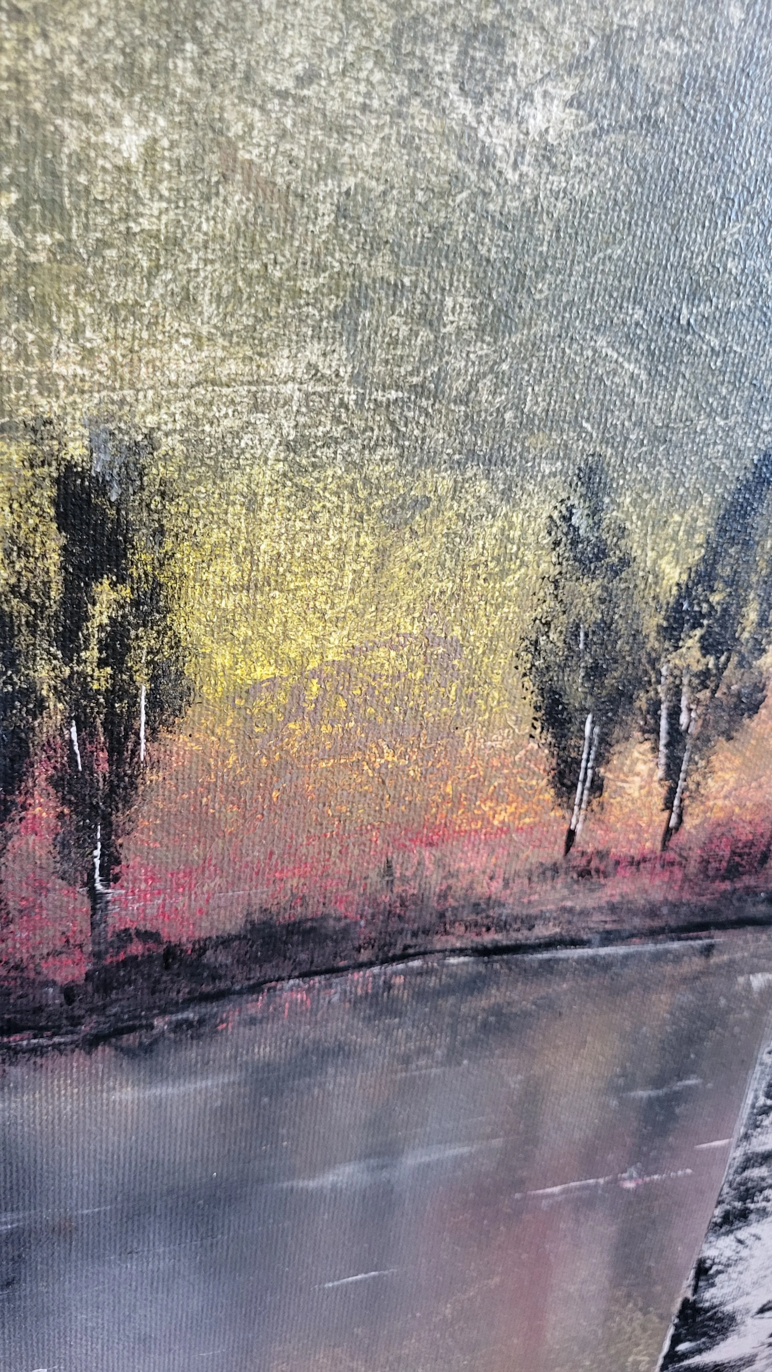 Birken – Quadratisches Original-Gemälde (80x80cm) von Pia Holzinger, Acryl auf Leinwand.