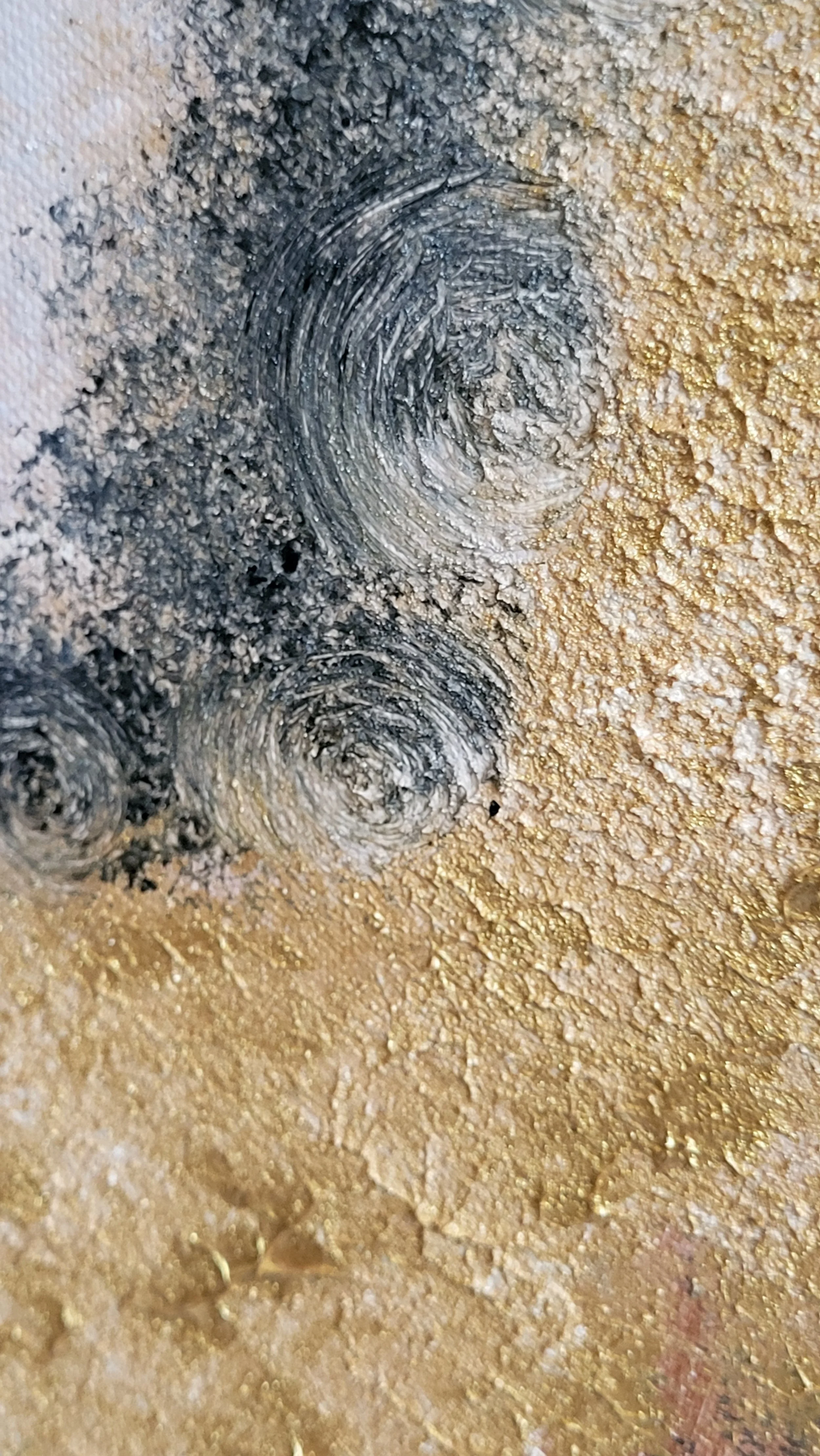 Sandy Vibes – Quadratisches Original-Gemälde von Pia Holzinger mit grober Strukturpaste und Acryl auf Leinwand.