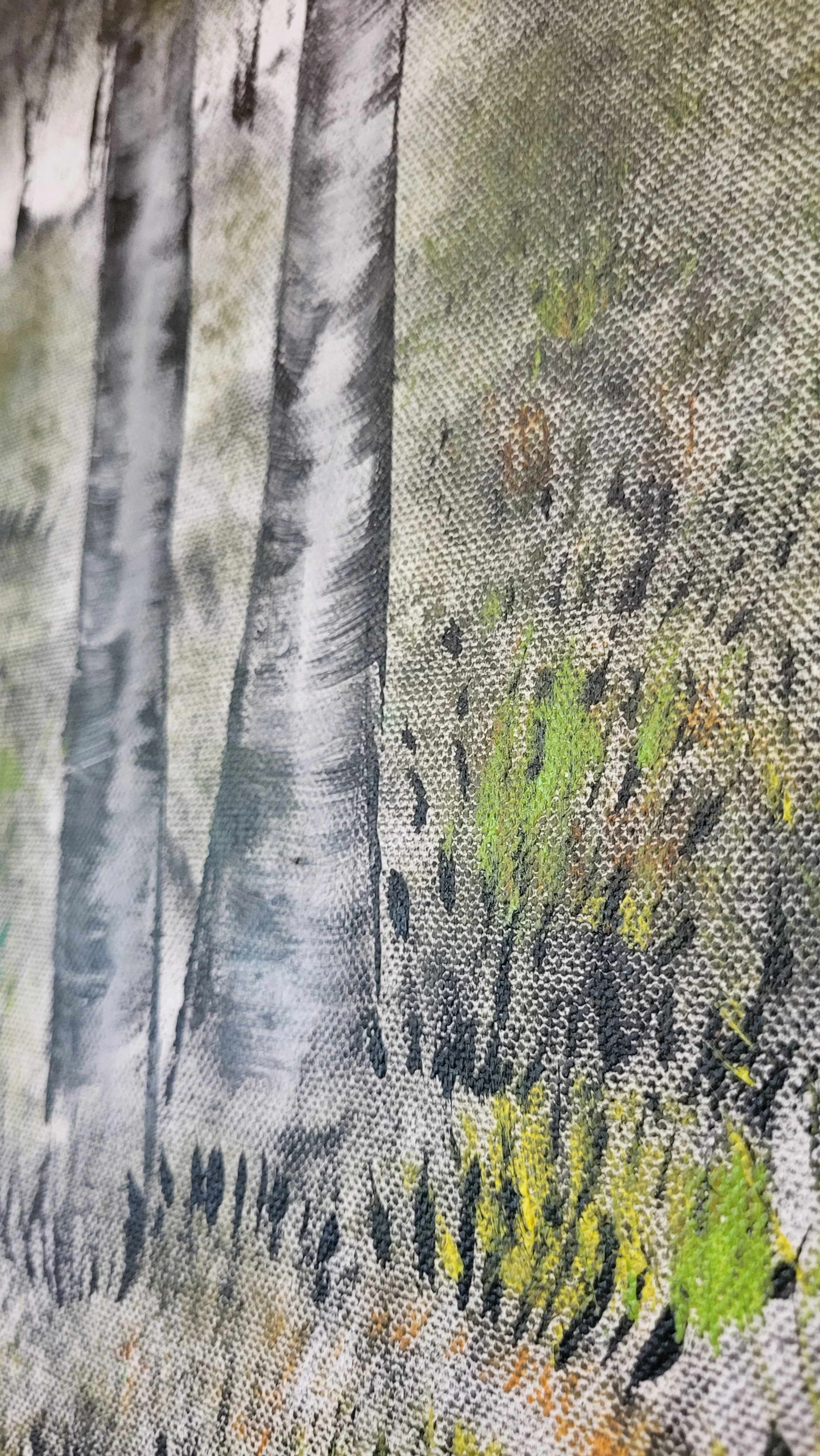 Baum – Abstraktes Original-Gemälde (90x70cm) von Pia Holzinger, handgemaltes Acrylbild auf Leinwand.