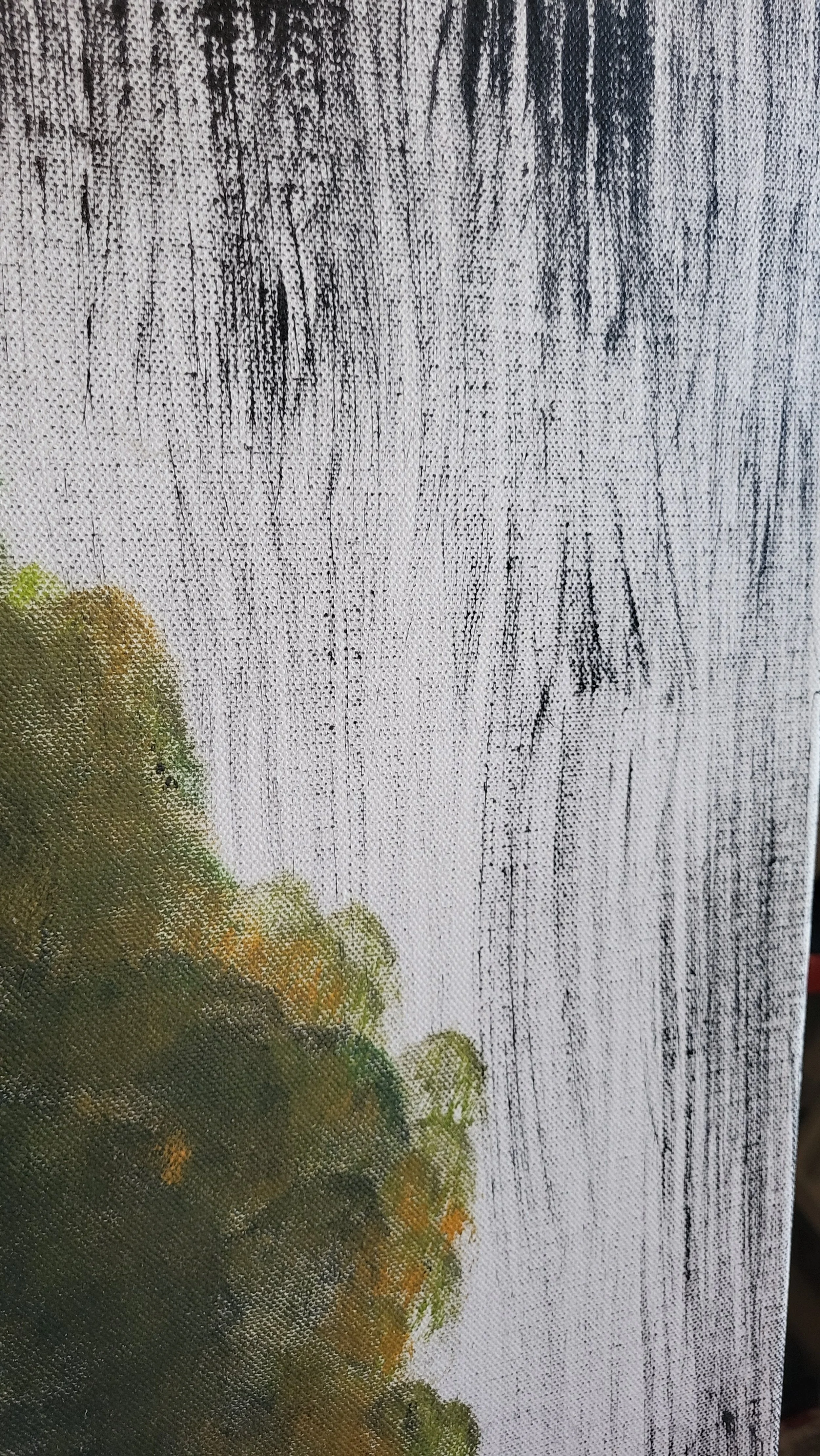 Baum – Abstraktes Original-Gemälde (90x70cm) von Pia Holzinger, handgemaltes Acrylbild auf Leinwand.