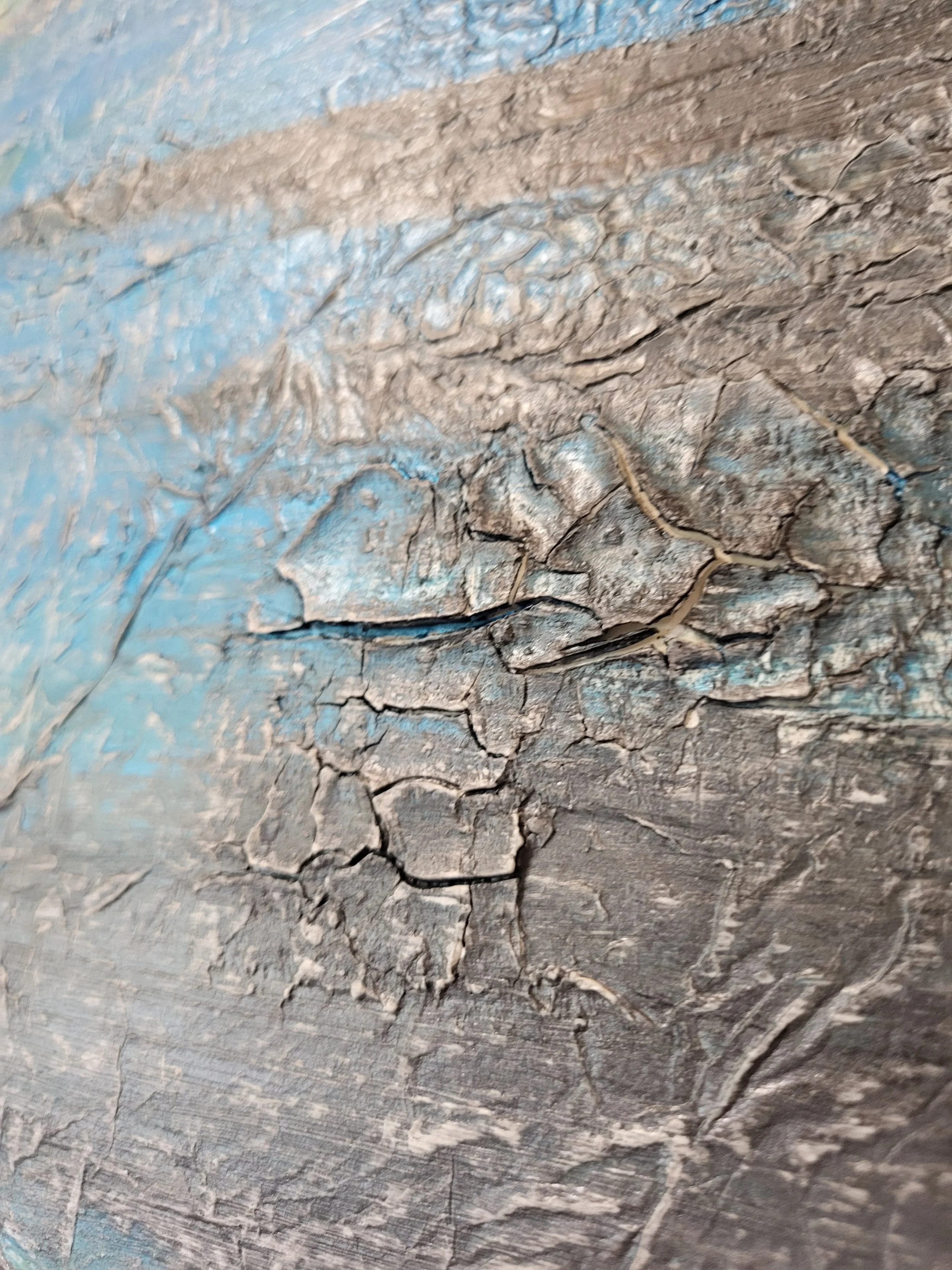 Spirit – Großformatiges Original-Gemälde von Pia Holzinger mit Marmormehl, Seidenpapier und Acryl auf Leinwand.