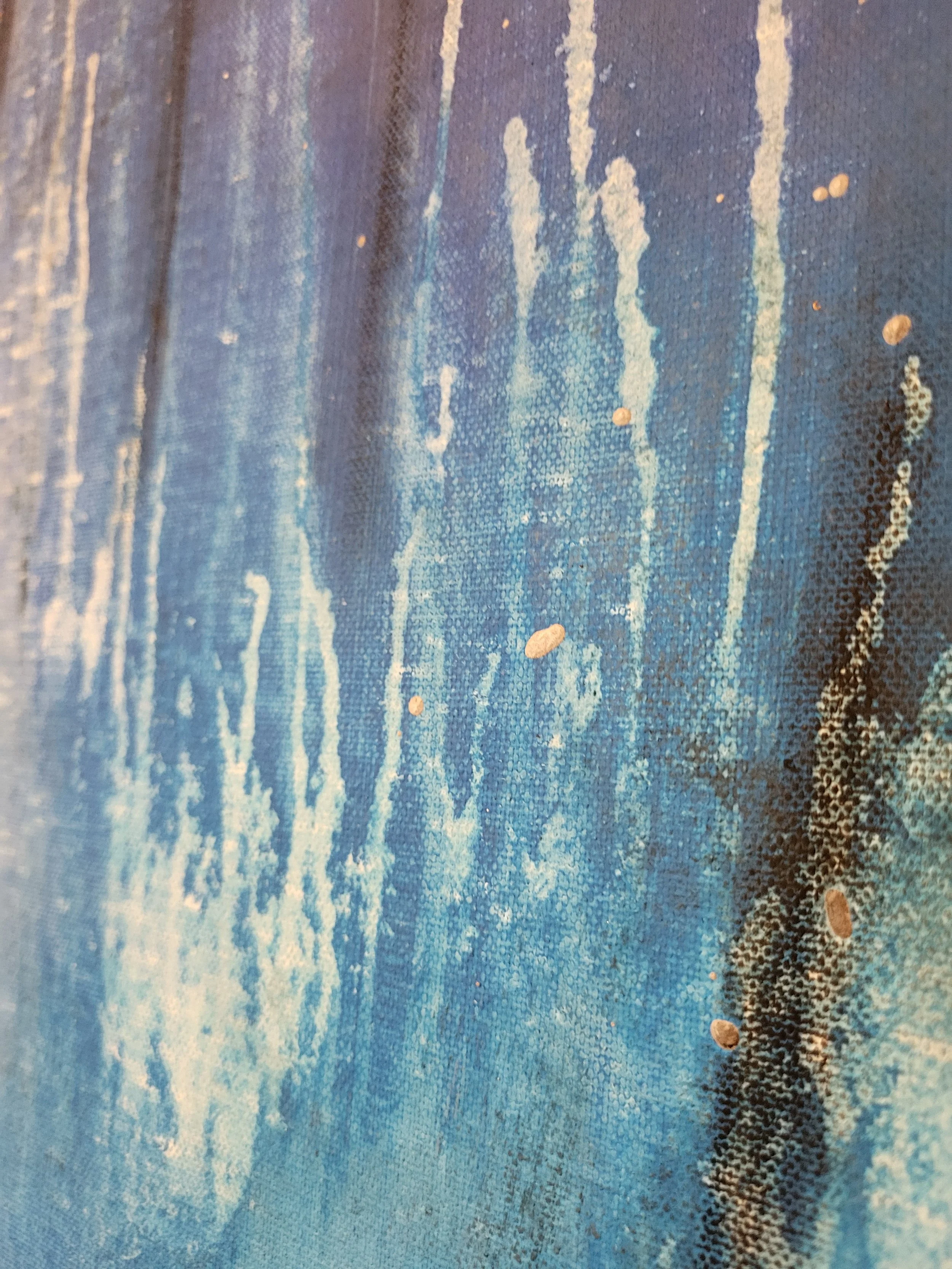 See – Abstraktes Original-Gemälde von Pia Holzinger mit haptischer Strukturpaste und Acryl auf Leinwand.