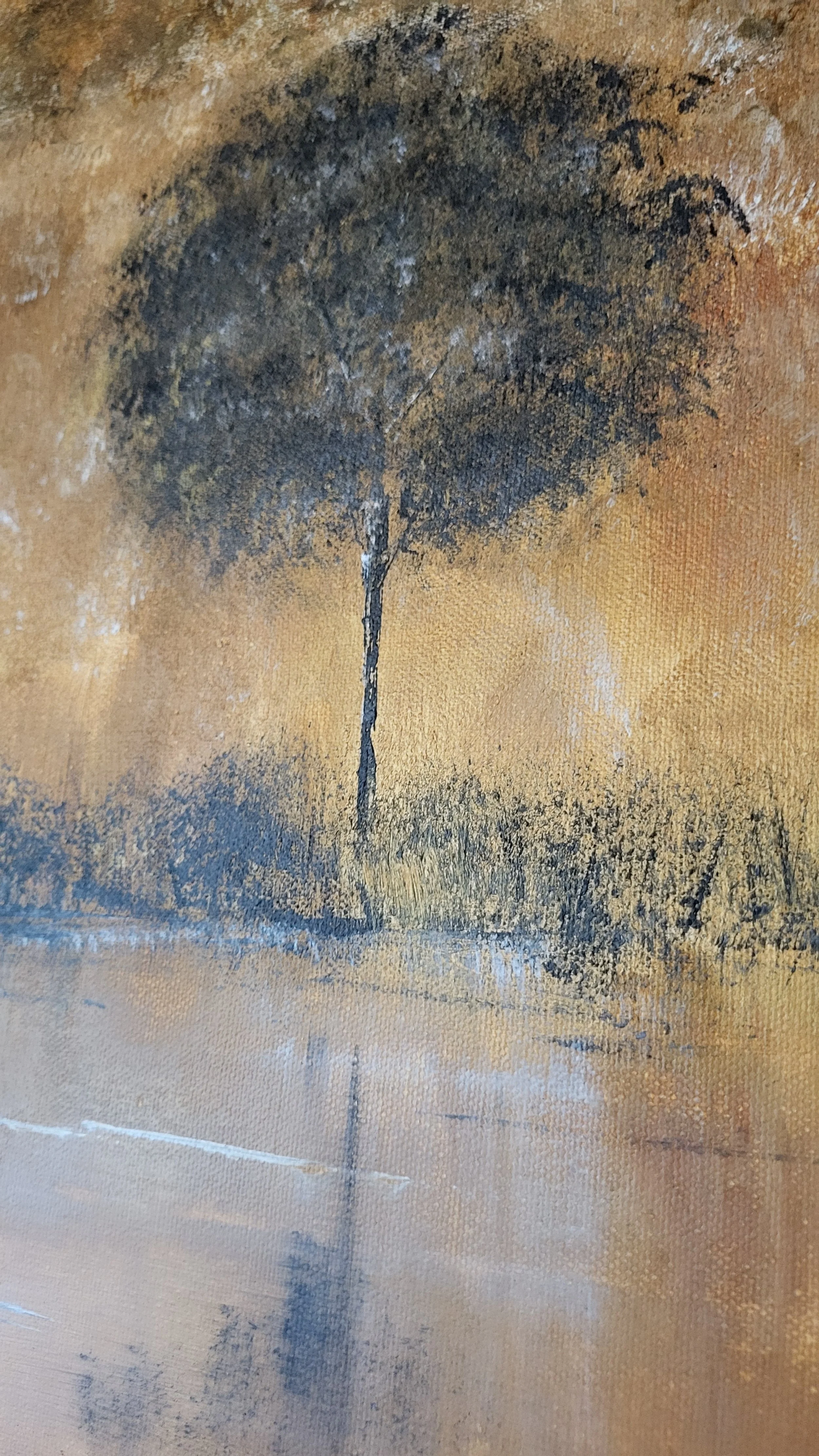 Secret Lake – Verträumte Original-Seelandschaft von Pia Holzinger, Acryl auf Leinwand.