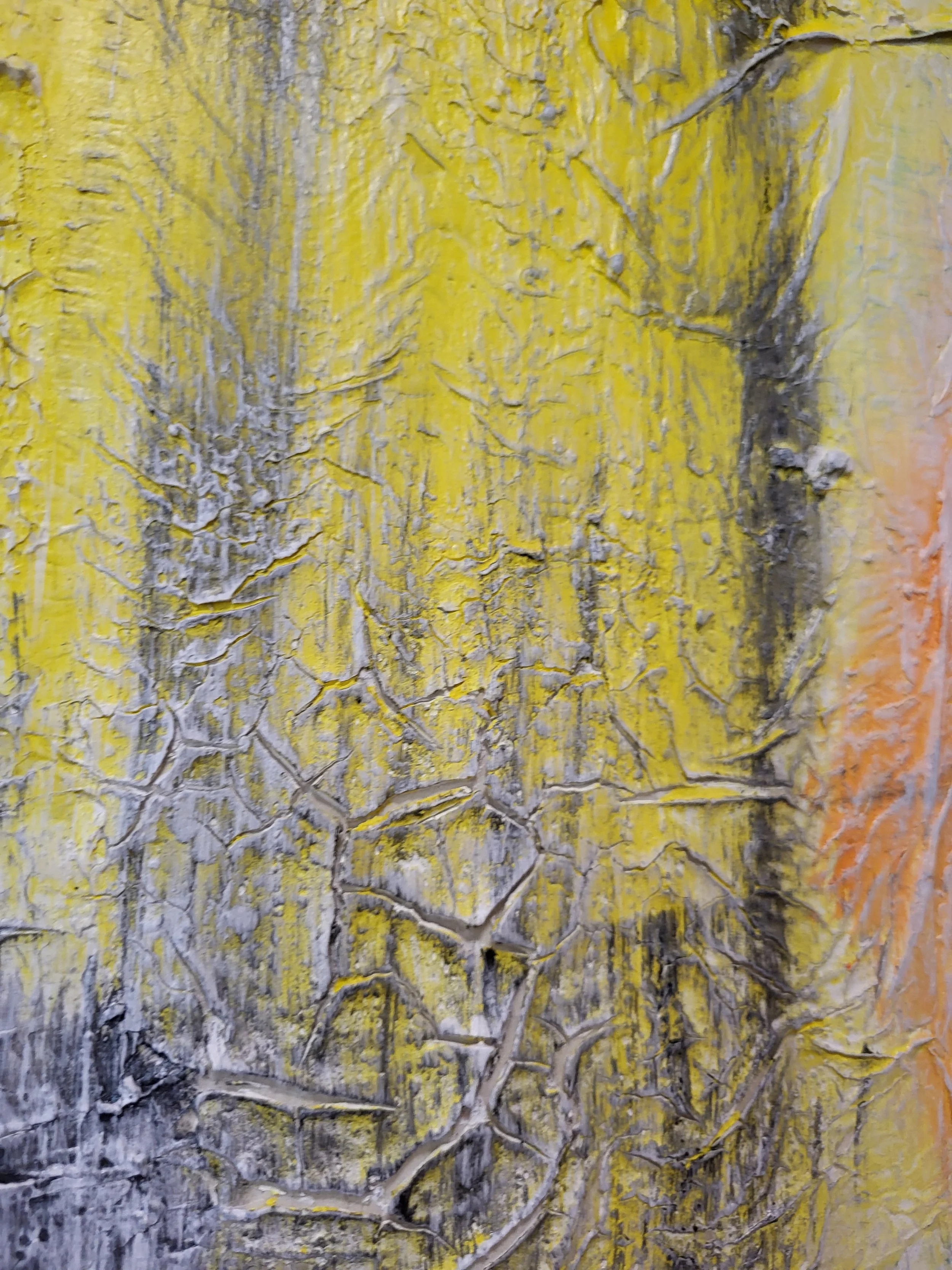 Spirit – Großformatiges Original-Gemälde von Pia Holzinger mit Marmormehl, Seidenpapier und Acryl auf Leinwand.