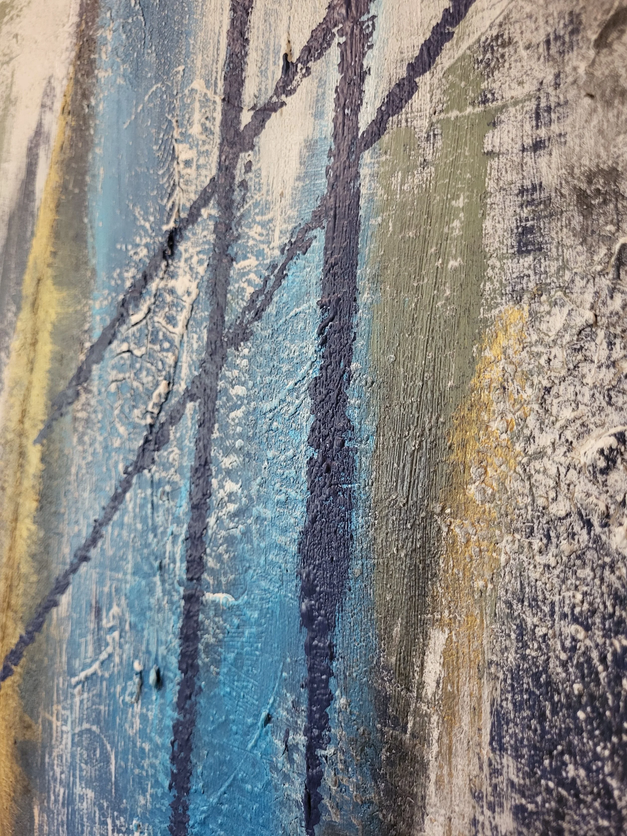 Fresh – Großformatiges Original-Gemälde von Pia Holzinger mit haptischer Strukturpaste und Acryl auf Leinwand.