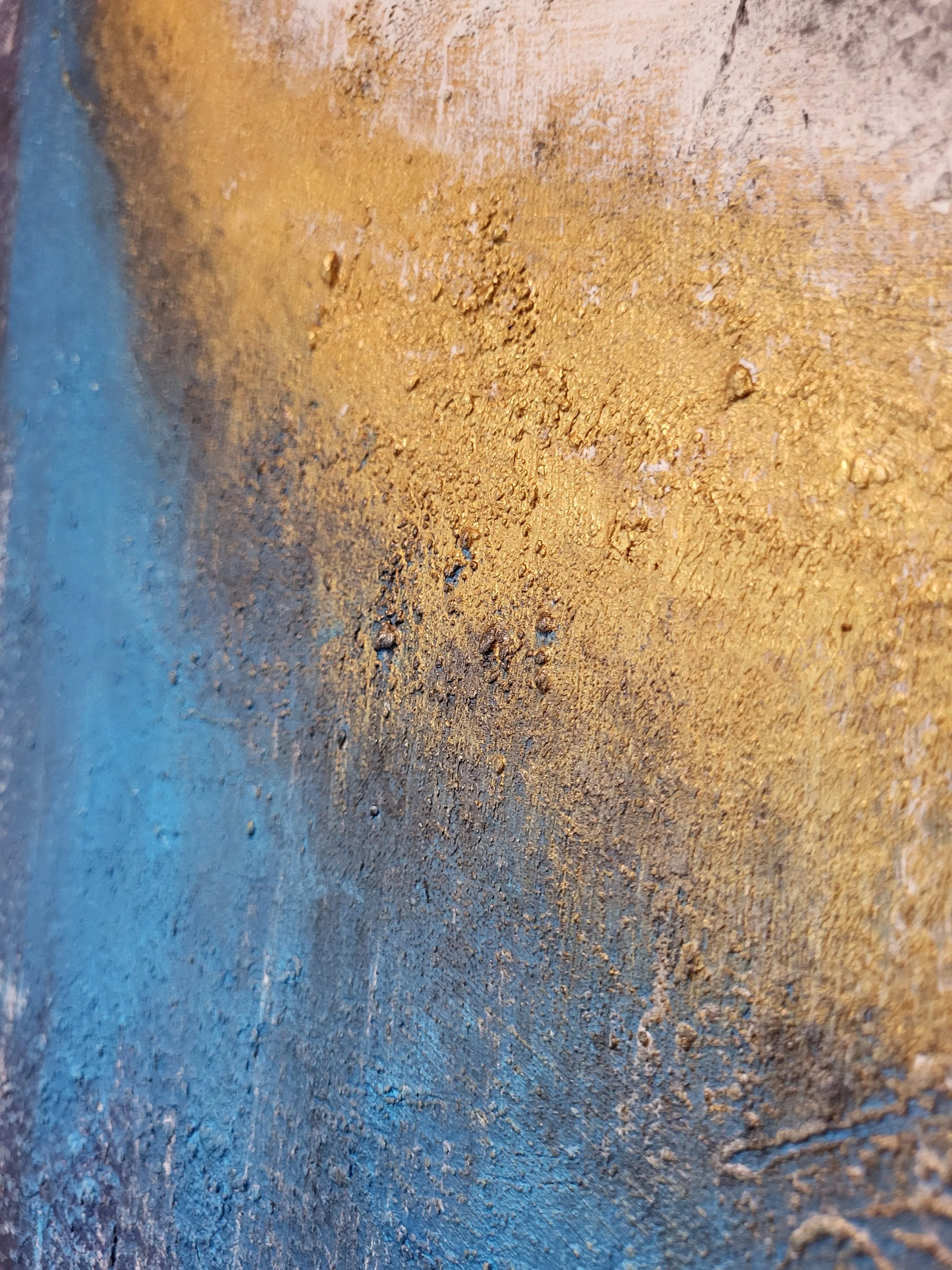 Fresh – Großformatiges Original-Gemälde von Pia Holzinger mit haptischer Strukturpaste und Acryl auf Leinwand.