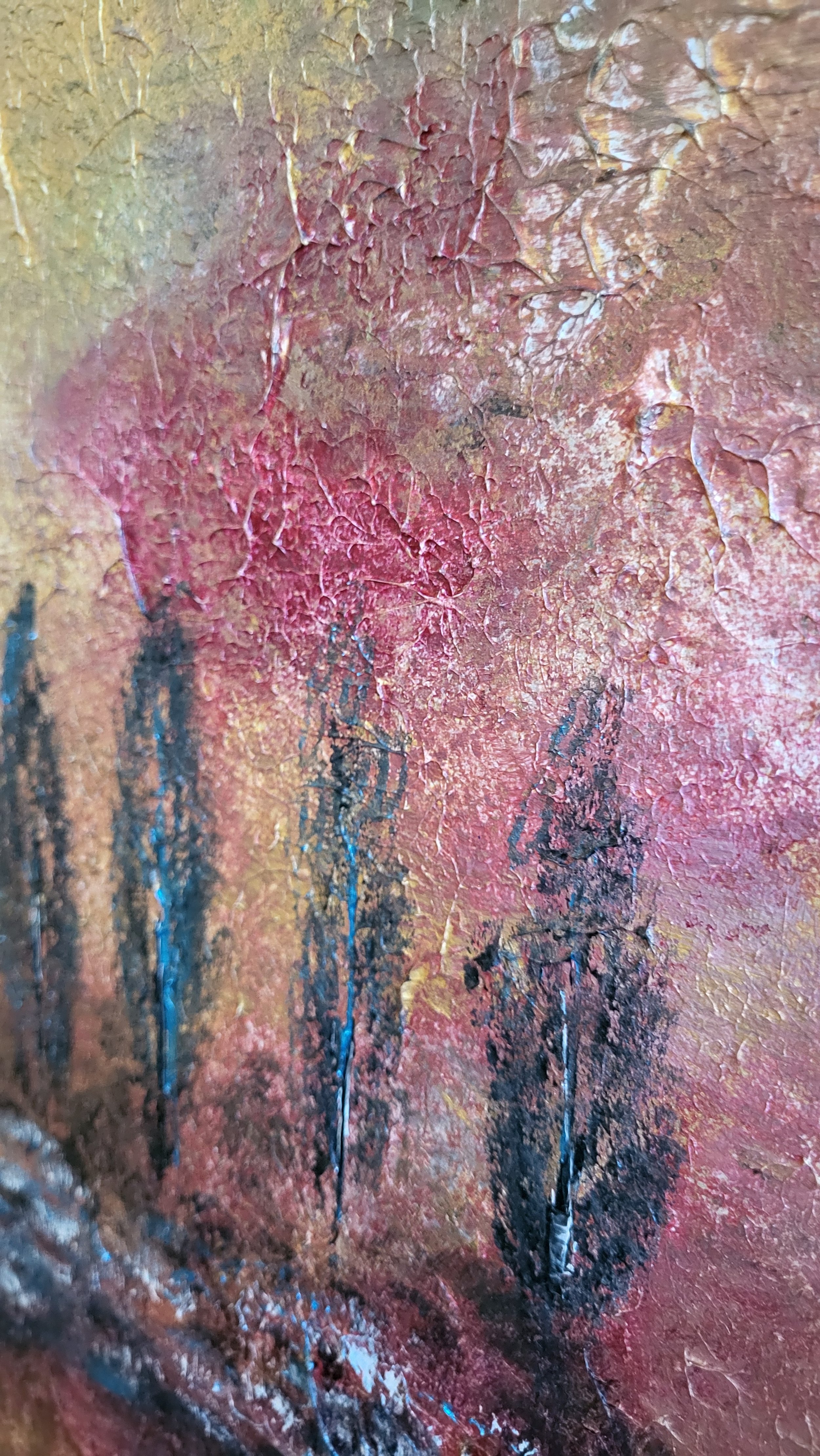 Baum (Aulandschaft) – Abstraktes Original-Gemälde (90x70cm) von Pia Holzinger, Acryl auf Leinwand.