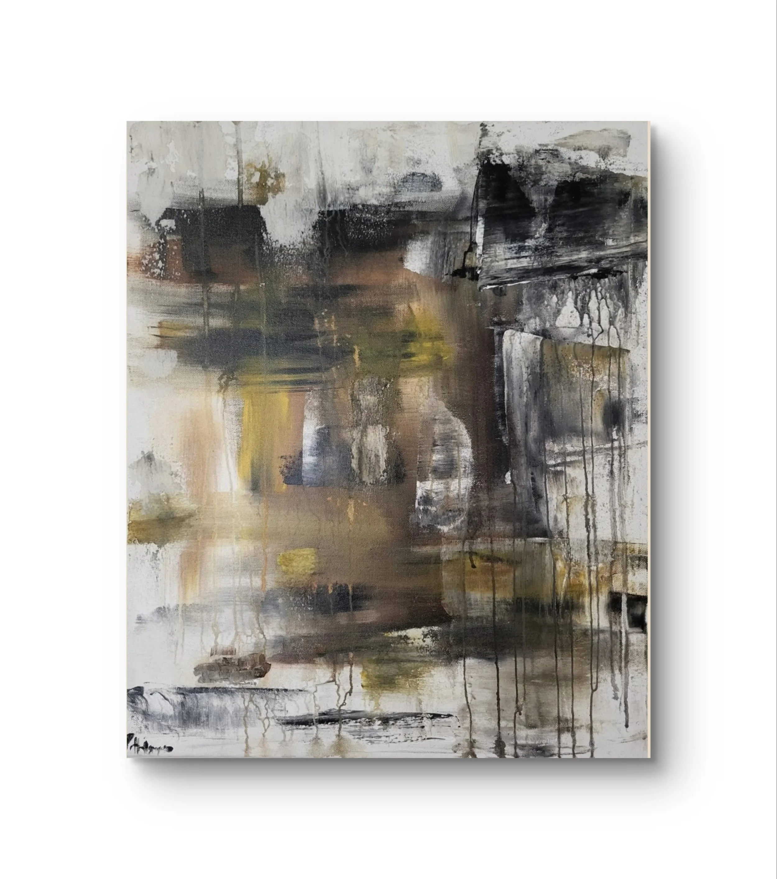 Yellow – Strahlendes Original-Gemälde von Pia Holzinger, Acryl auf Leinwand und Keilrahmen.