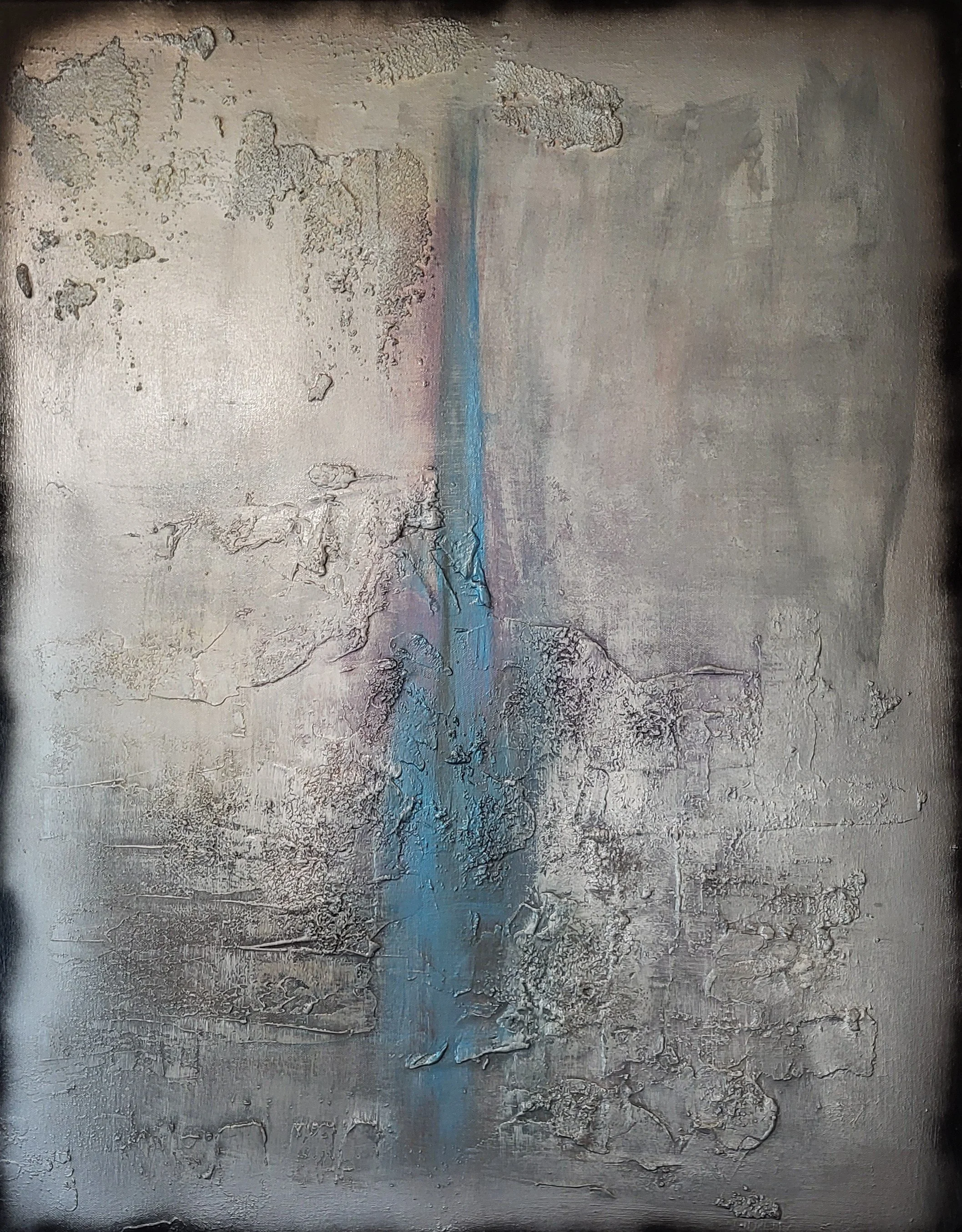 Frost – Original-Gemälde von Pia Holzinger mit haptischer Strukturpaste und Acryl auf Leinwand.