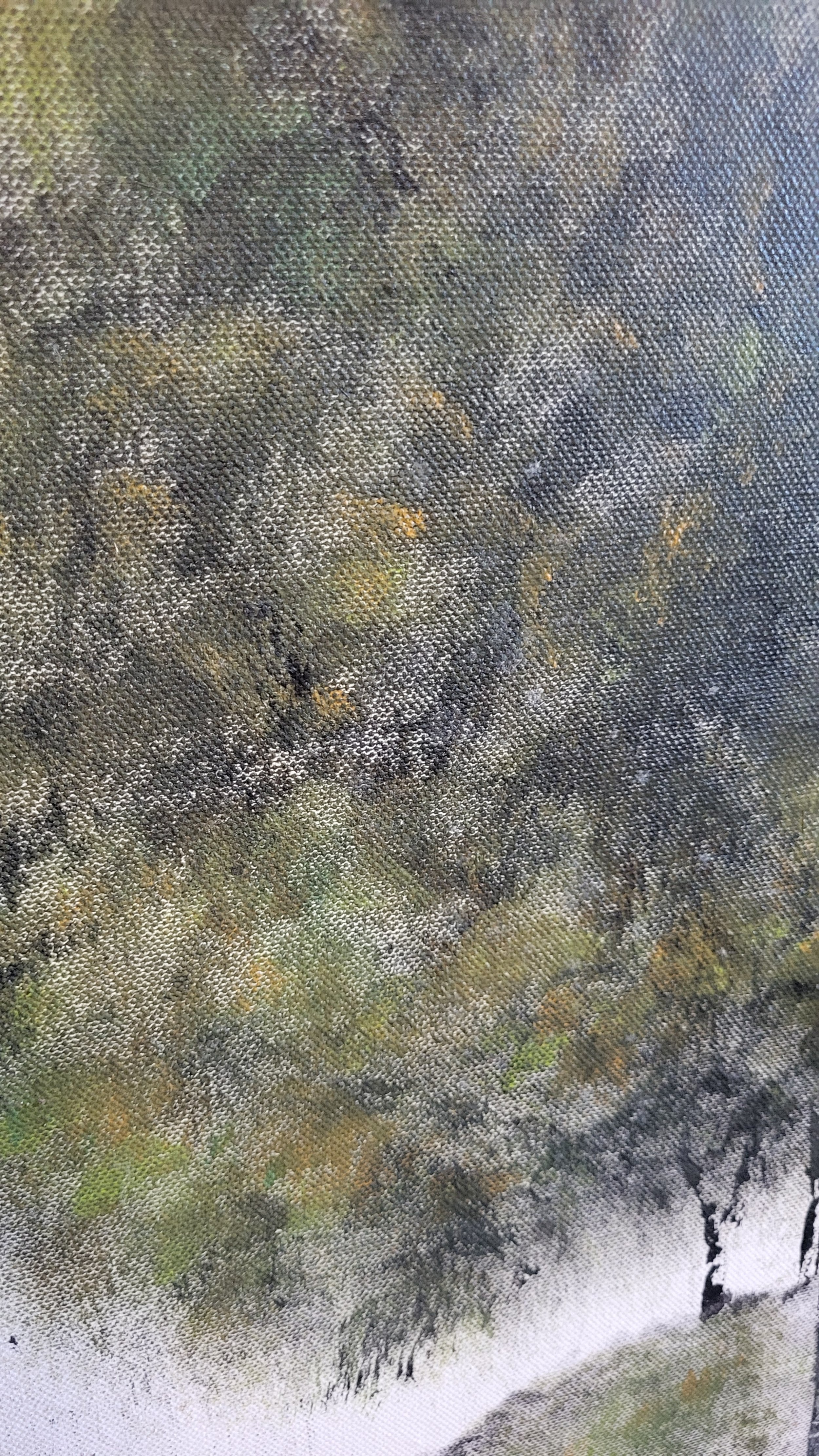 Baum – Abstraktes Original-Gemälde (90x70cm) von Pia Holzinger, handgemaltes Acrylbild auf Leinwand.