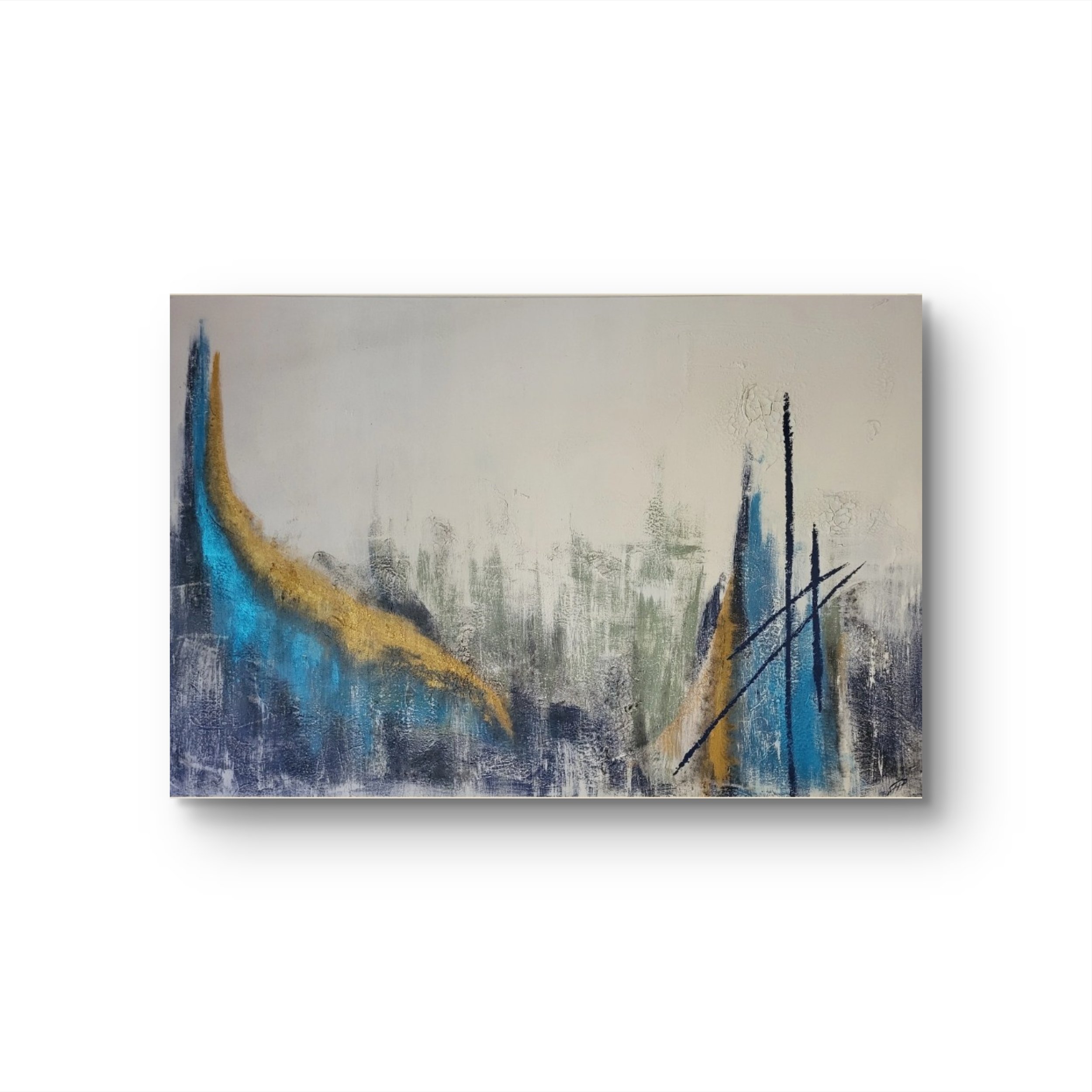 Fresh – Großformatiges Original-Gemälde von Pia Holzinger mit haptischer Strukturpaste und Acryl auf Leinwand.