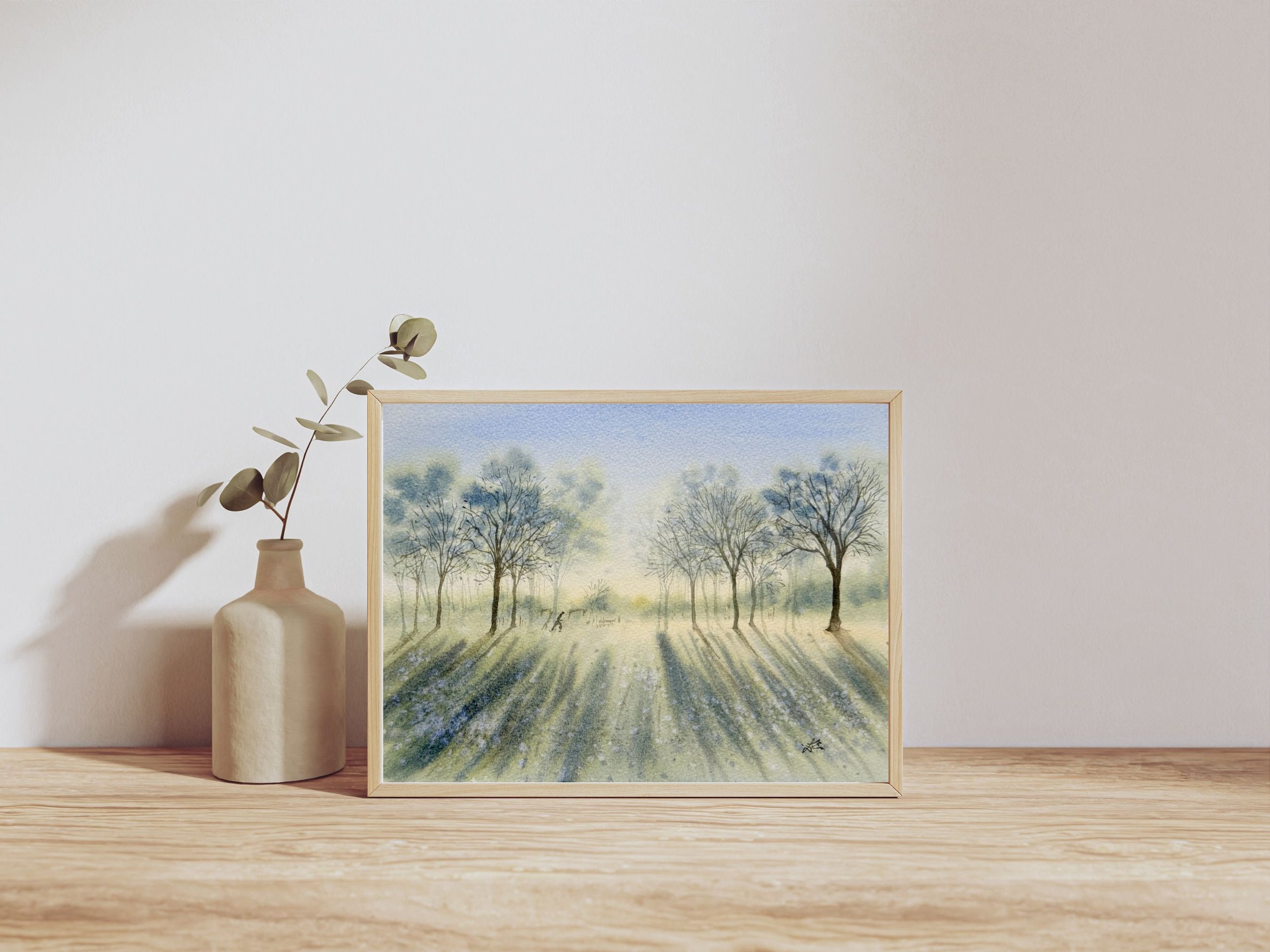 Original Watercolor Woodland Landscape Painting, Serene Forest Path or Nature Walk 5.jpg