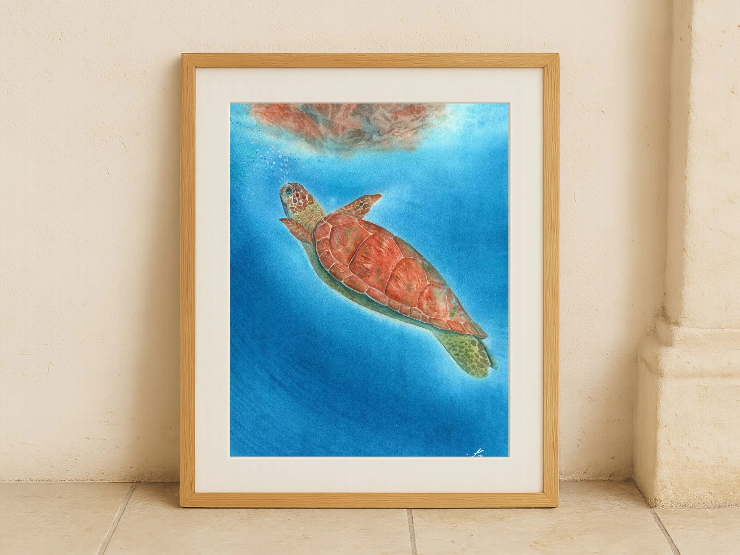 Sea Turtle Fine Art Print Coastal Wall Art Ocean Animal Watercolor Print Marine Life Decor Beach House Artwork 8.jpg