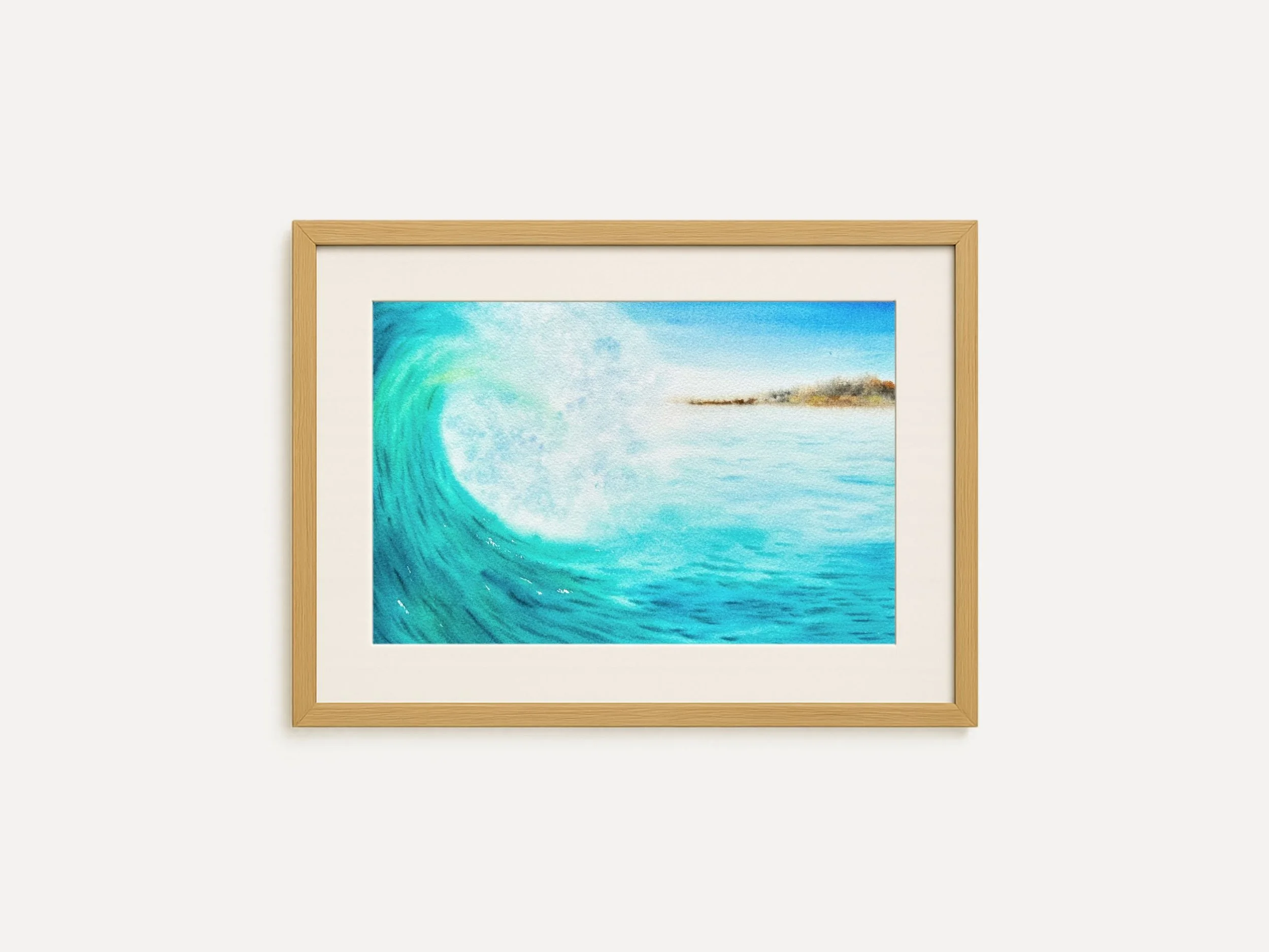 Crashing Wave Fine Art Print, Ocean Wave Wall Art, Blue Seascape Print, Coastal Decor, Dramatic Ocean Artwork, Watercolor Wave Poster