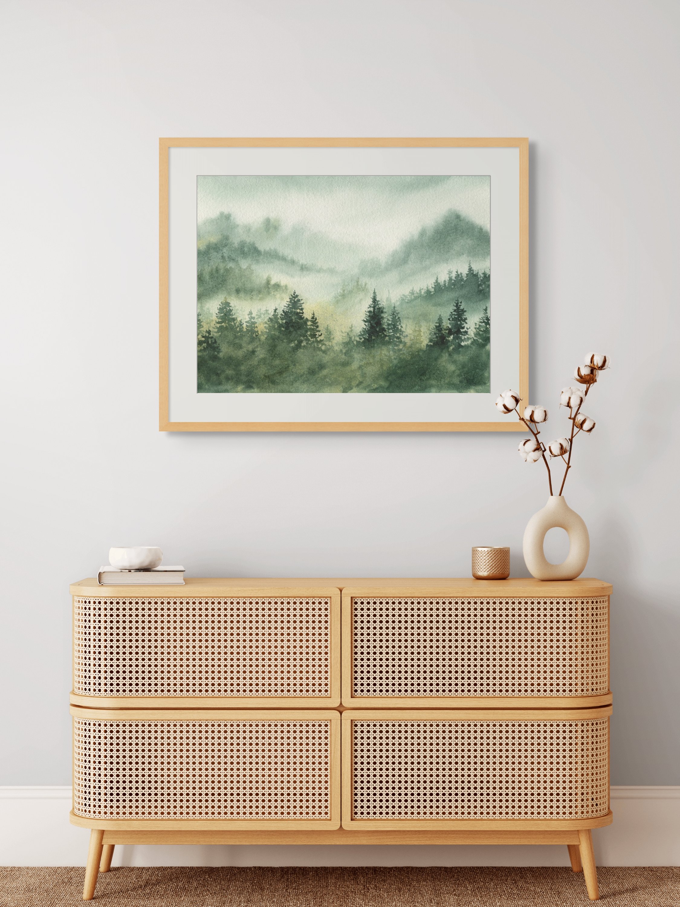 Misty Dreams Giclee Fine Art Print Printed on Luxurious Gallery-Quality Matte Paper on a Shelf