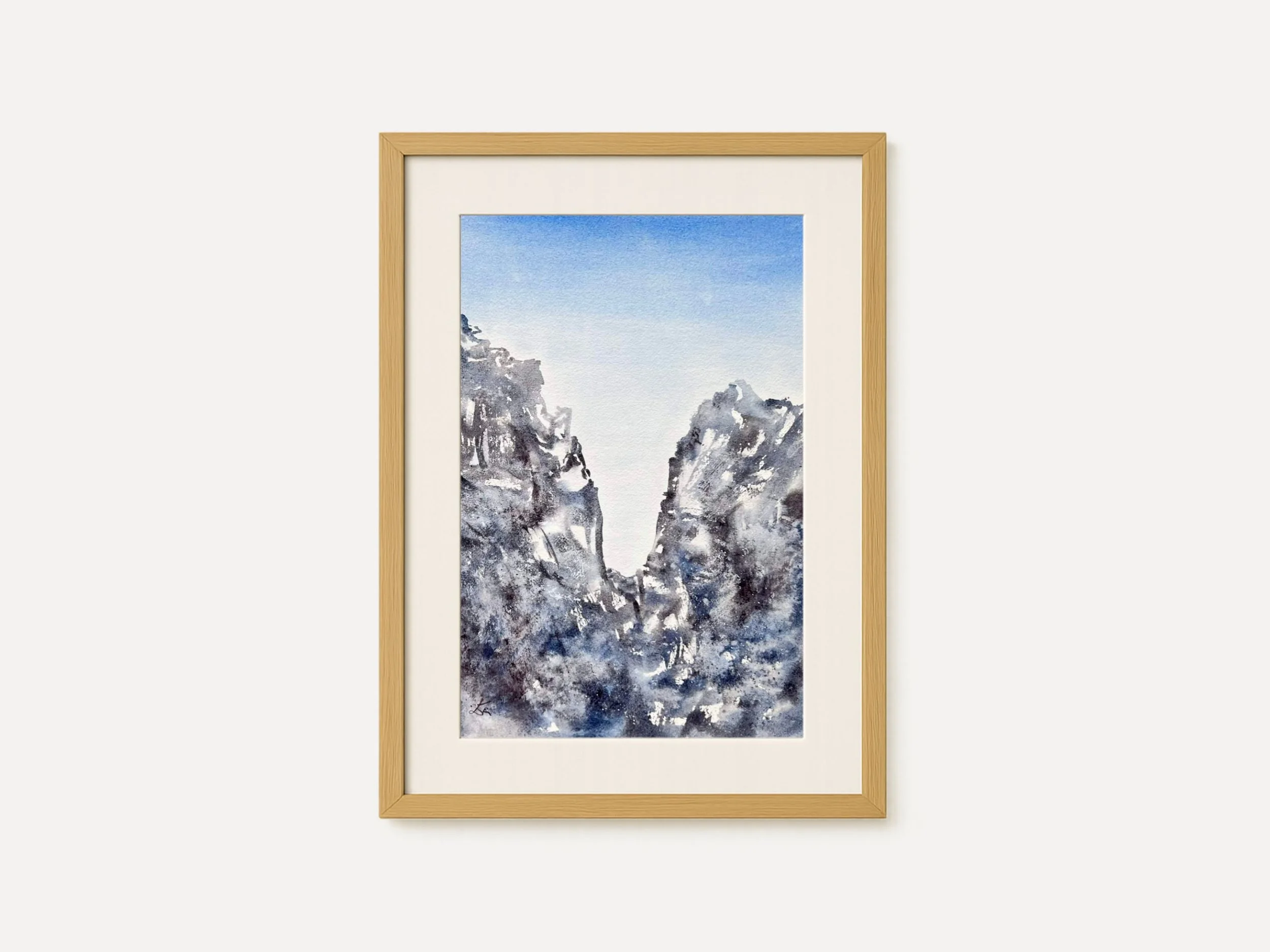 Framed Closeup of A Breath of Fresh Air - Original Mountain Inspired Free Flow Watercolor Painting by Ralice Art 3