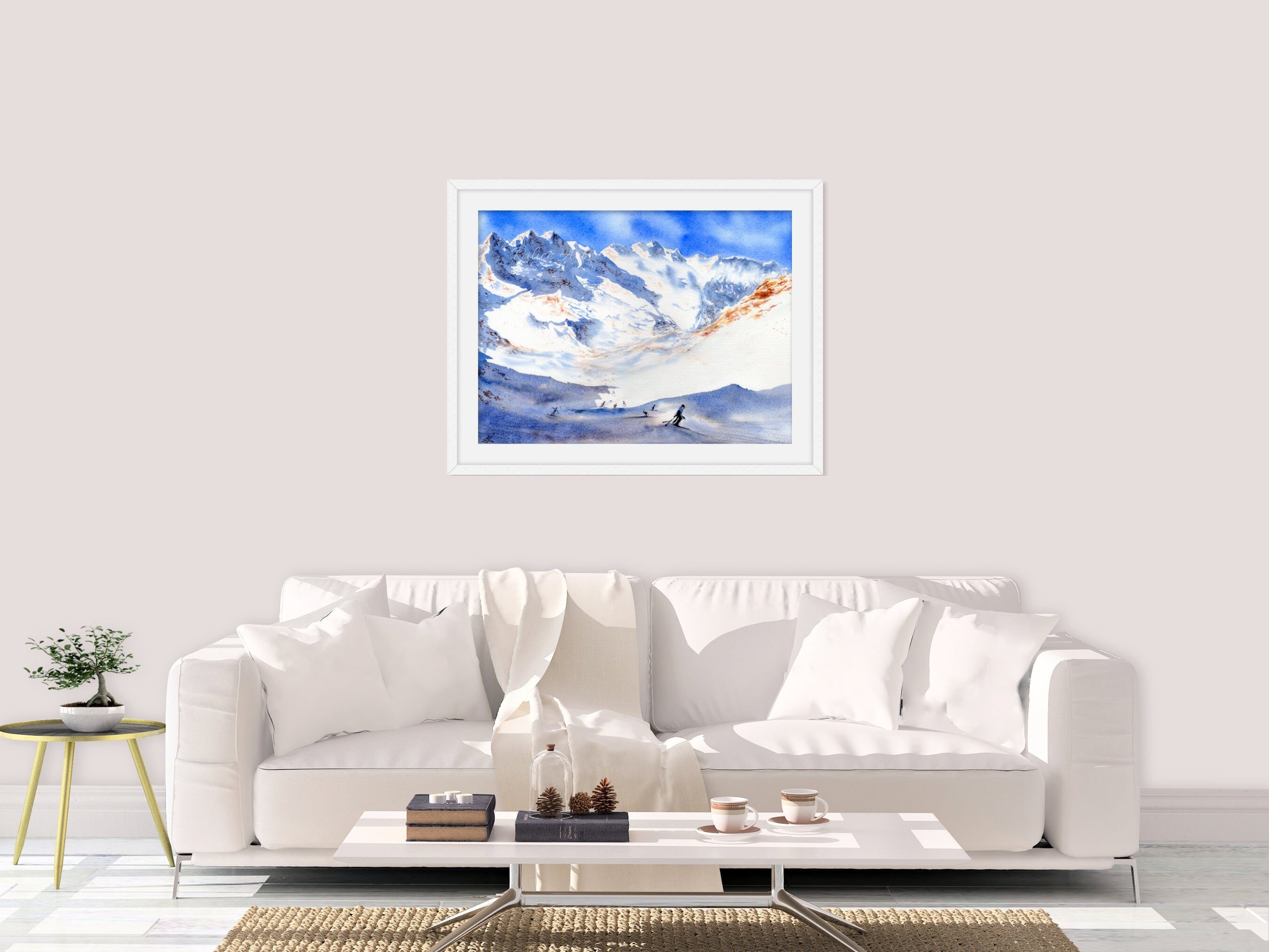 Winter Light Giclee Fine Art Print, Printed on Luxurious Gallery-Quality Matte Paper in a Room Setting