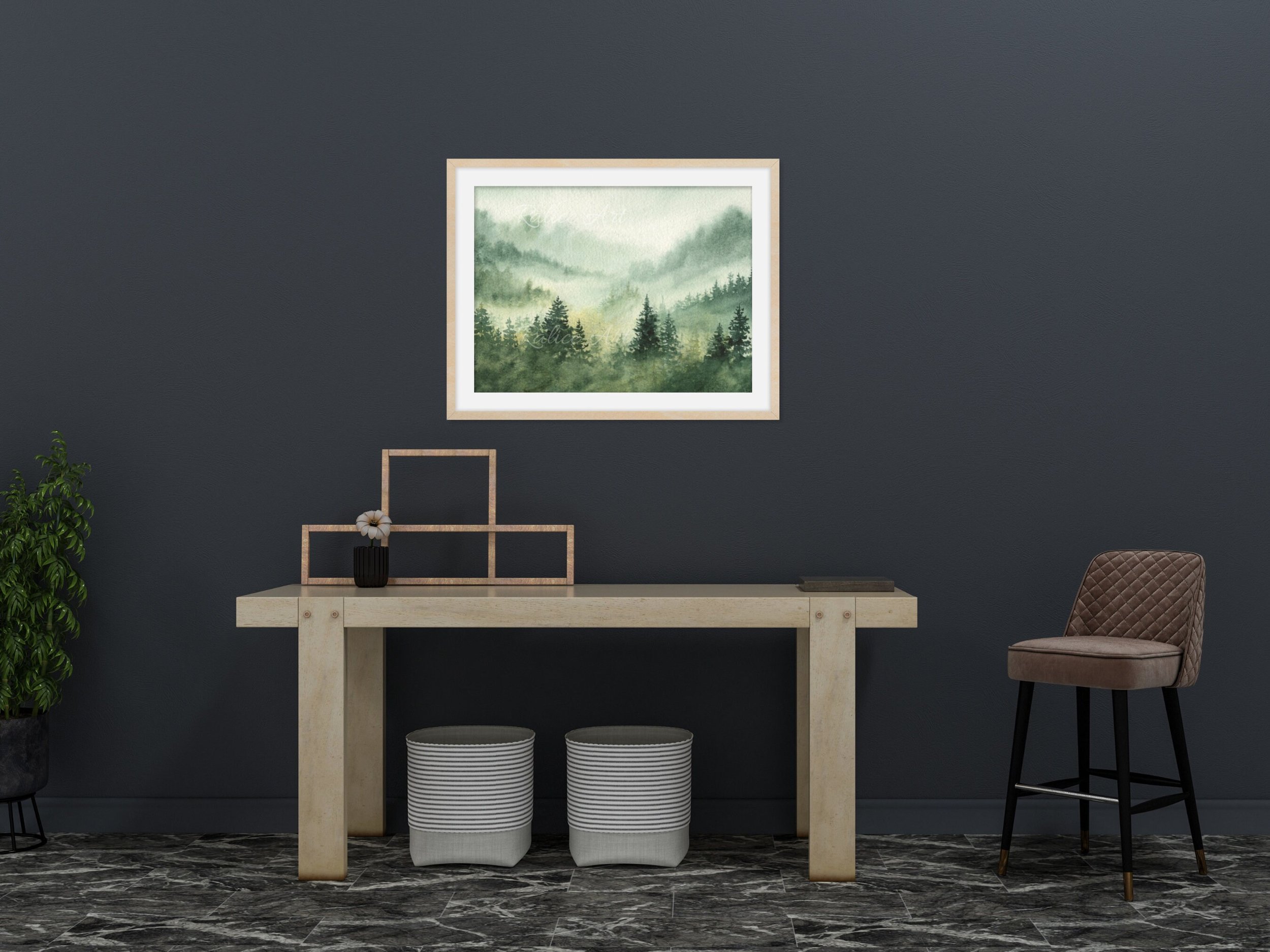 Misty Dreams Giclee Fine Art Print Printed on Luxurious Gallery-Quality Matte Paper in a Room Setting