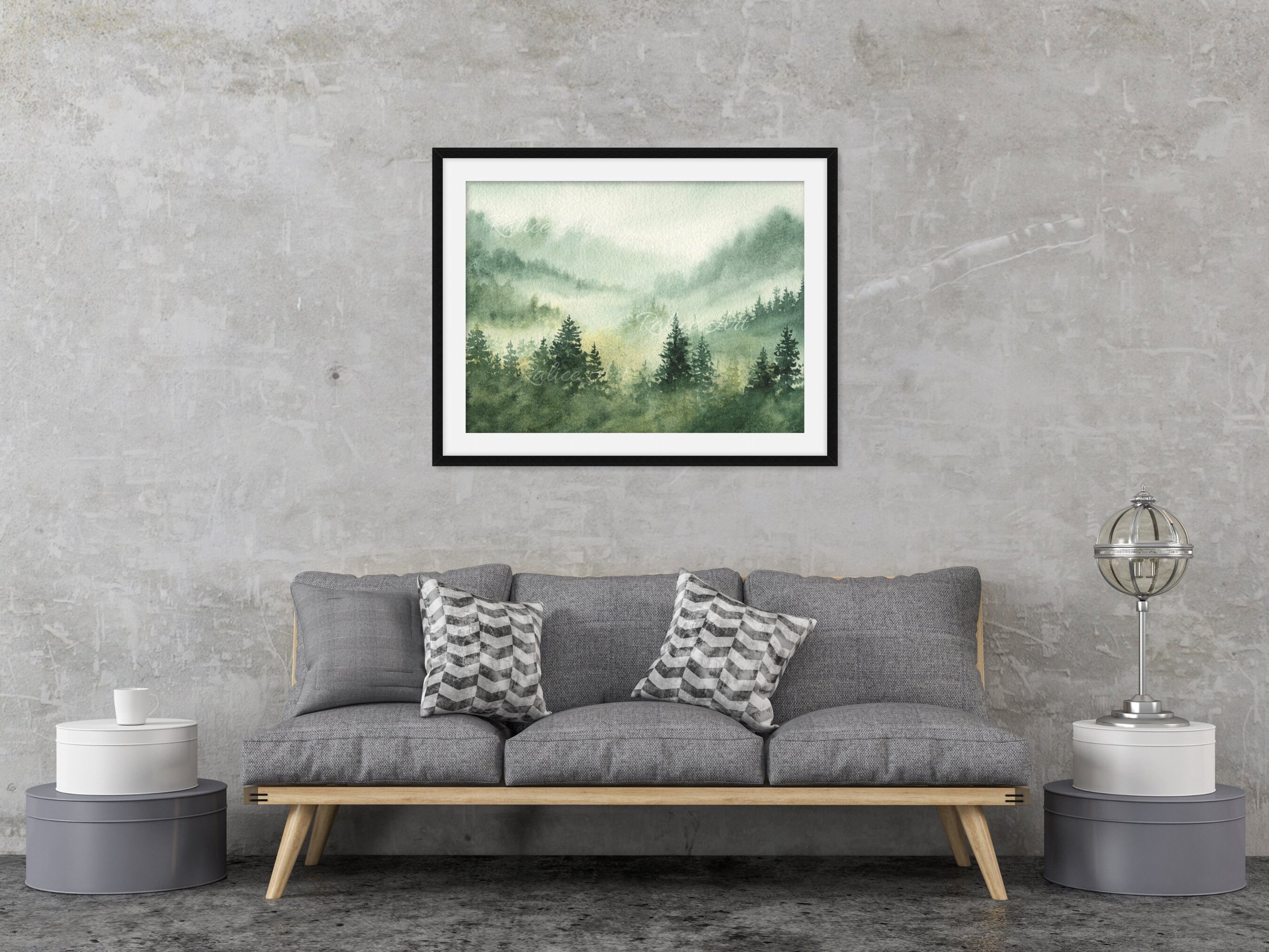 Misty Dreams Giclee Fine Art Print Printed on Luxurious Gallery-Quality Matte Paper in a Room Setting